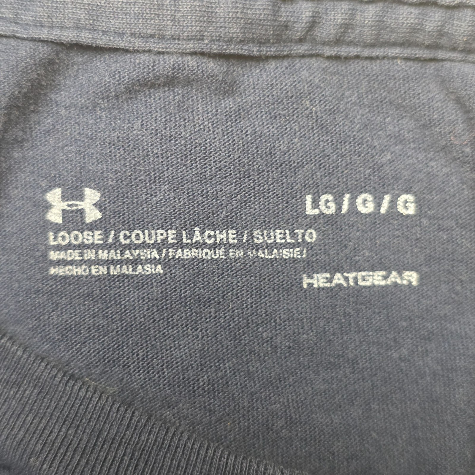Under Armour Freedom Flag T-Shirt L Blue Heatgear Casual Athletic Outdoor Sporty