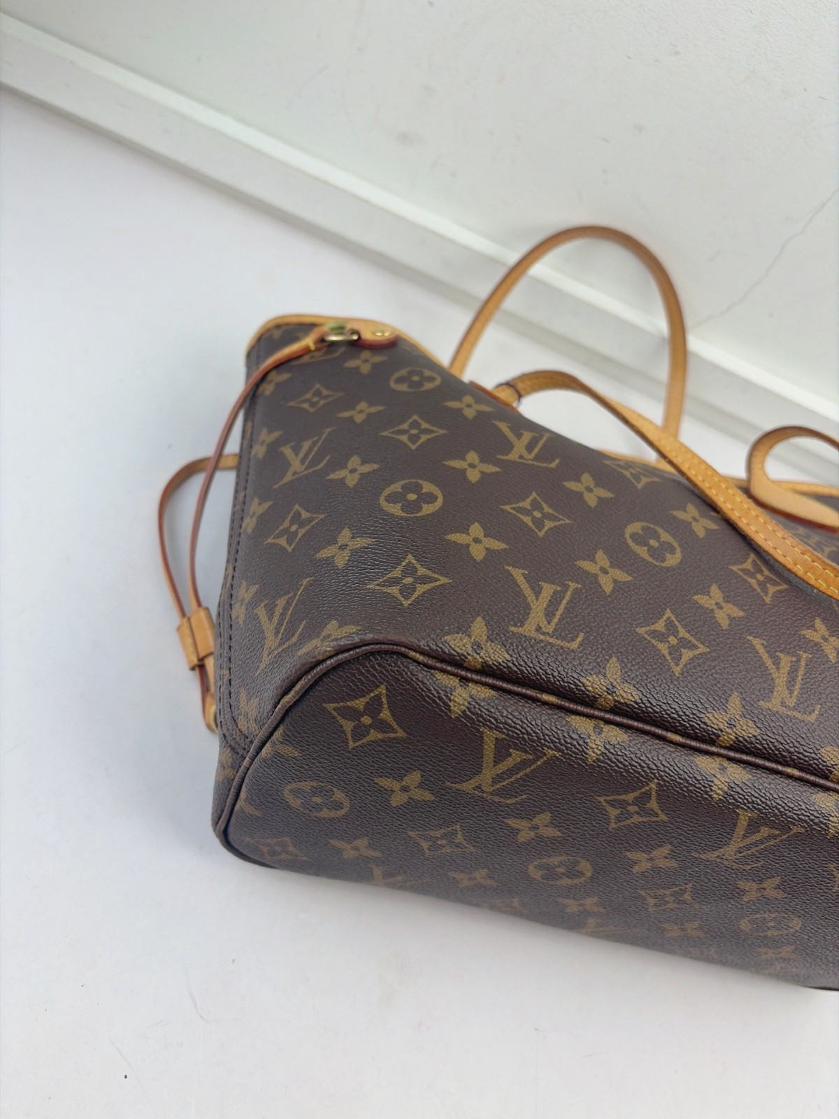 Authentic Louis Vuitton Neverfull PM Monogram Tote Bag Beige Lining eBay AG