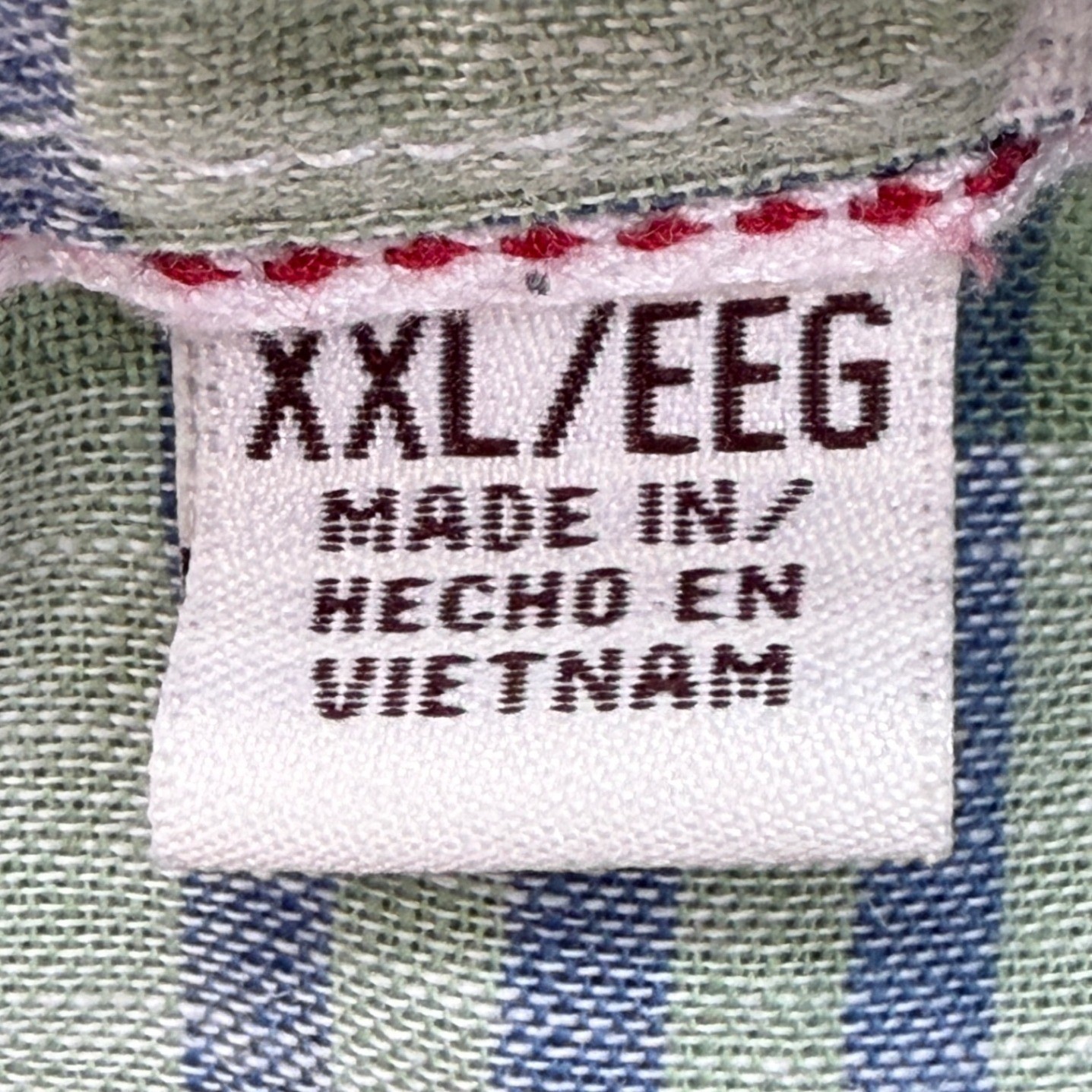 Weatherproof Vintage Washable Linen Plaid Short Sleeve Shirt Men XXL Green