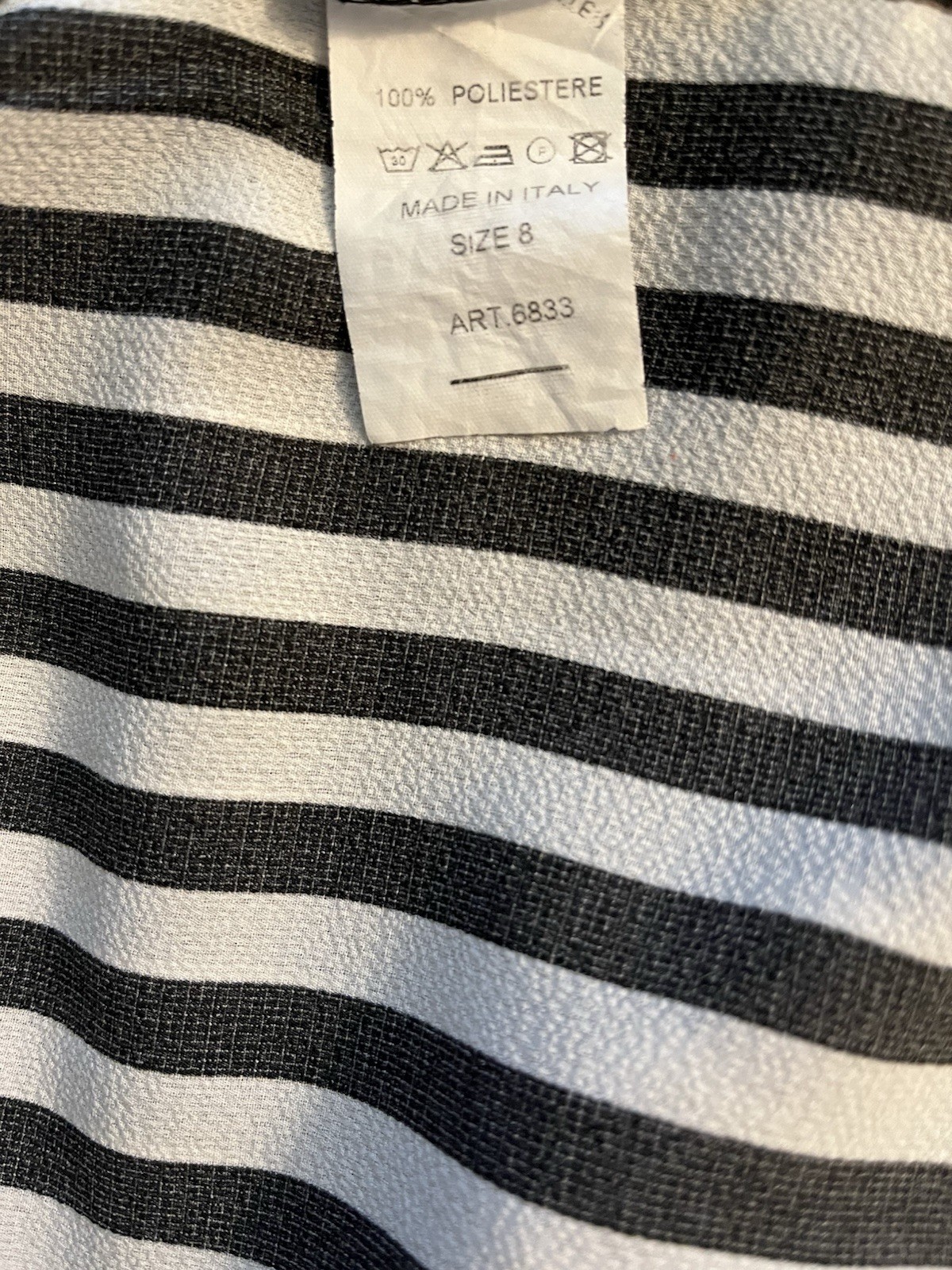 Boohoo Black White Striped Collared Button-Front Midi Shirt Dress Cap Sleeve 8