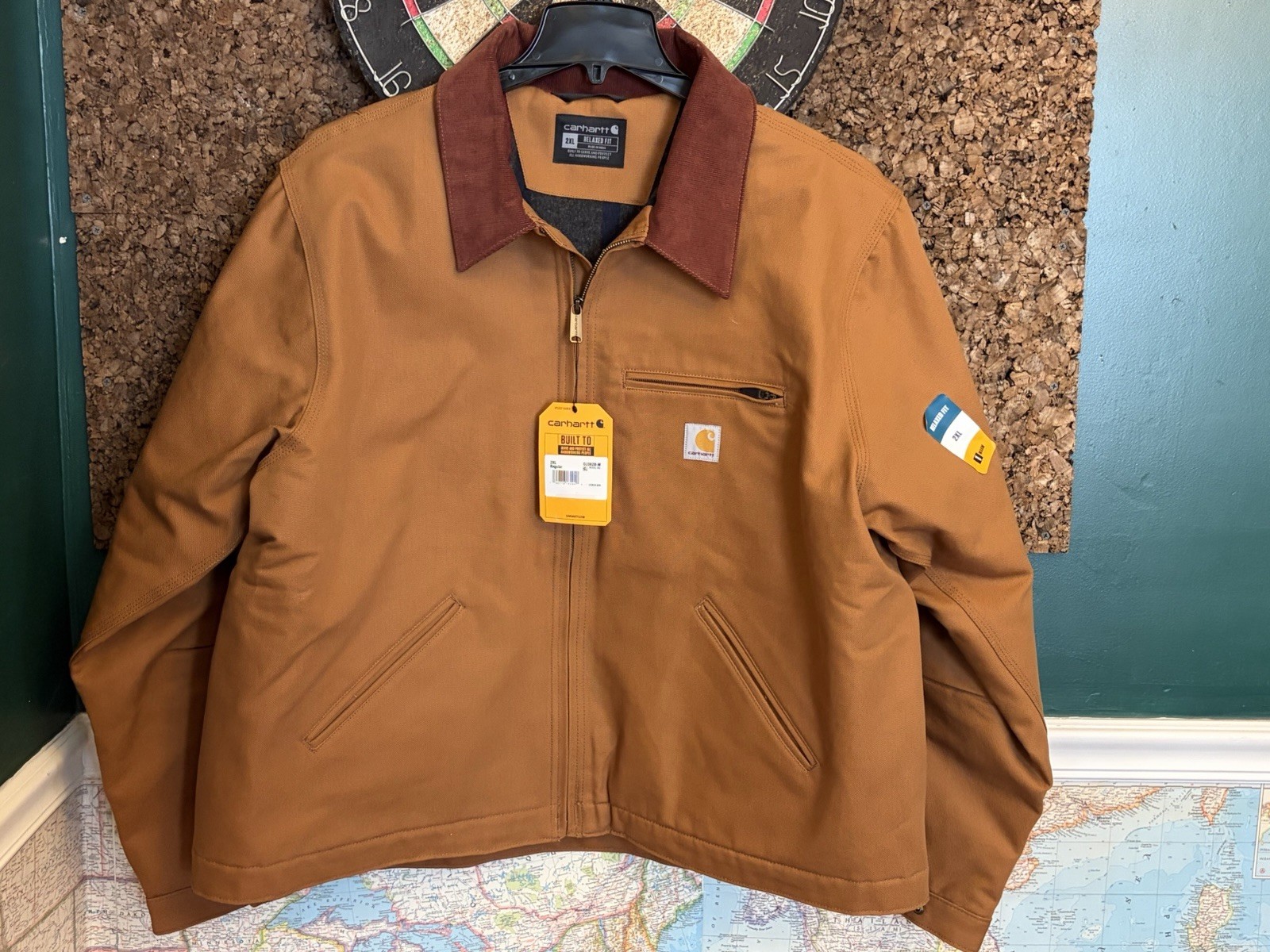 Carhartt Detroit Jacket Duck Blanket Lined Brown Men’s Size 2XL Canvas Relaxed