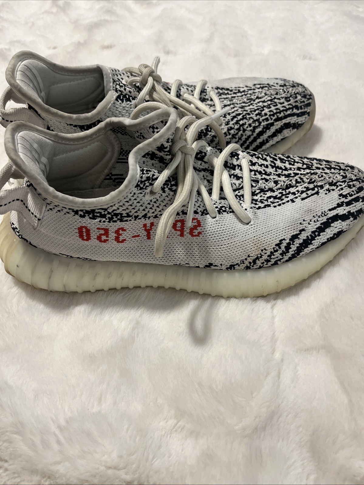 Adidas Yeezy Boost 350 V2 Low Zebra Print Shoes Size 6.5