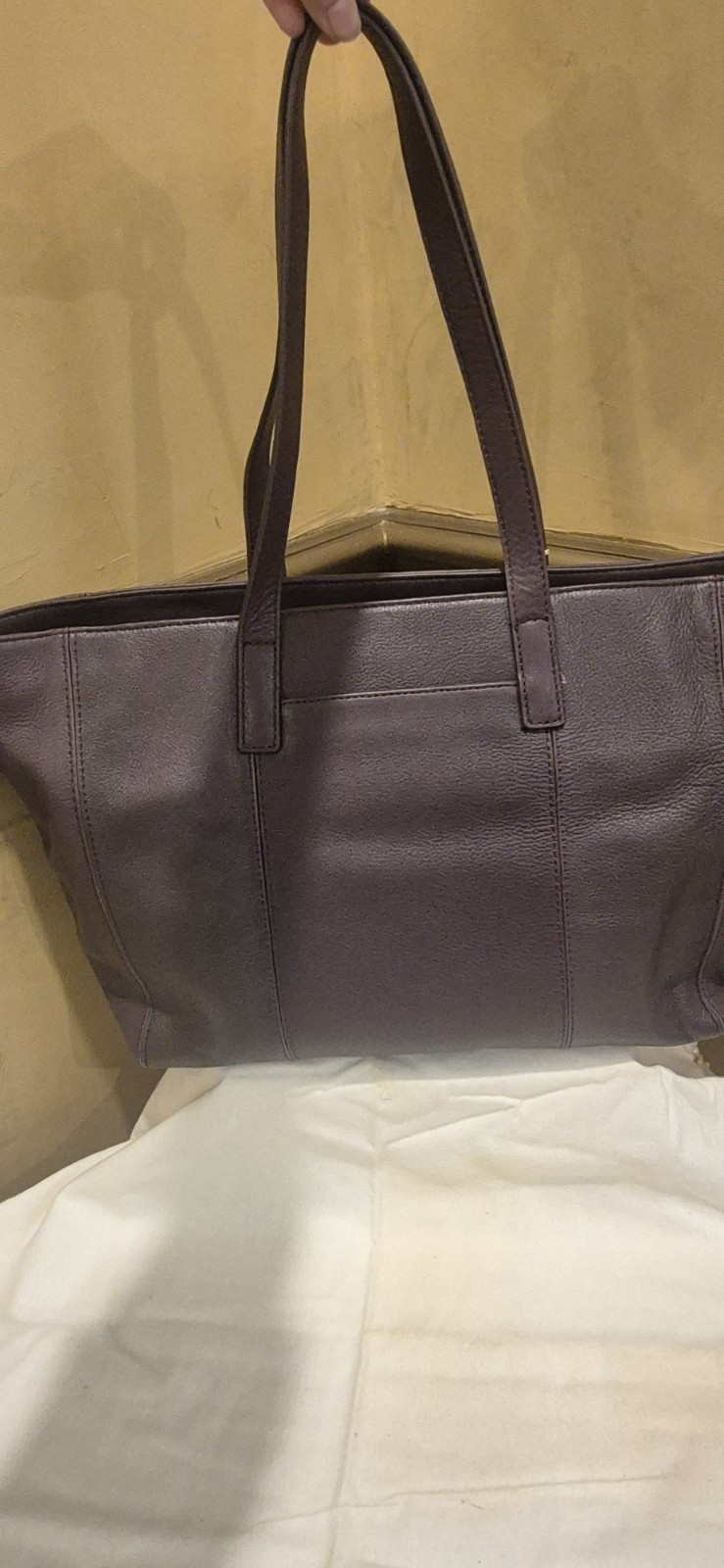 UGG Purple Pebbled Tote Shoulder Bag Zip Top Tassel Charm Gold Hardware Pockets