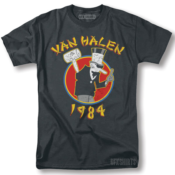 Van Halen Hammer Man Shirt Hard Rock Concert Tour Vintage Graphic Design T-Shirt