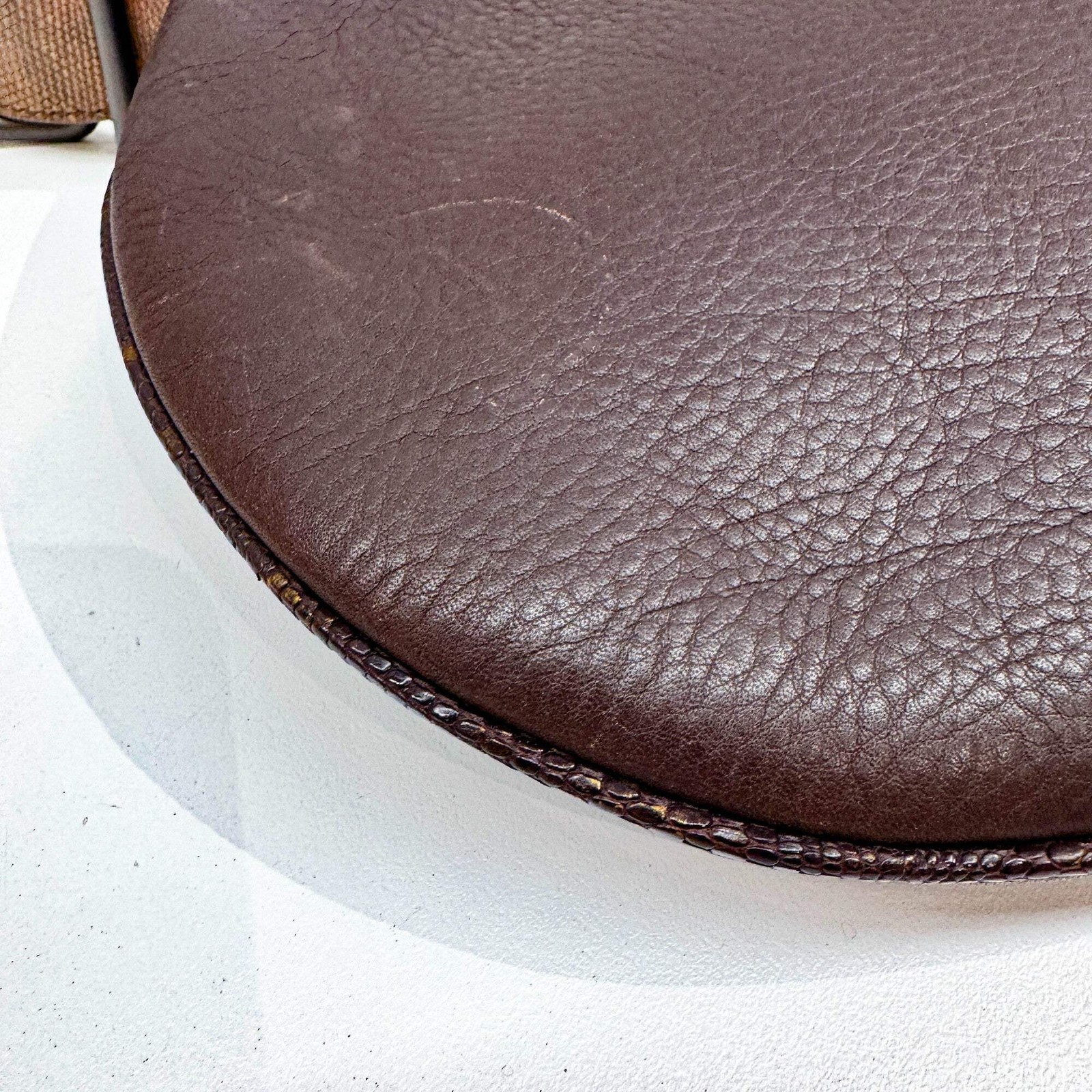 FENDI Selleria Oyster Lizard Embossed Leather Trim Embroidered Brown Leather Sho