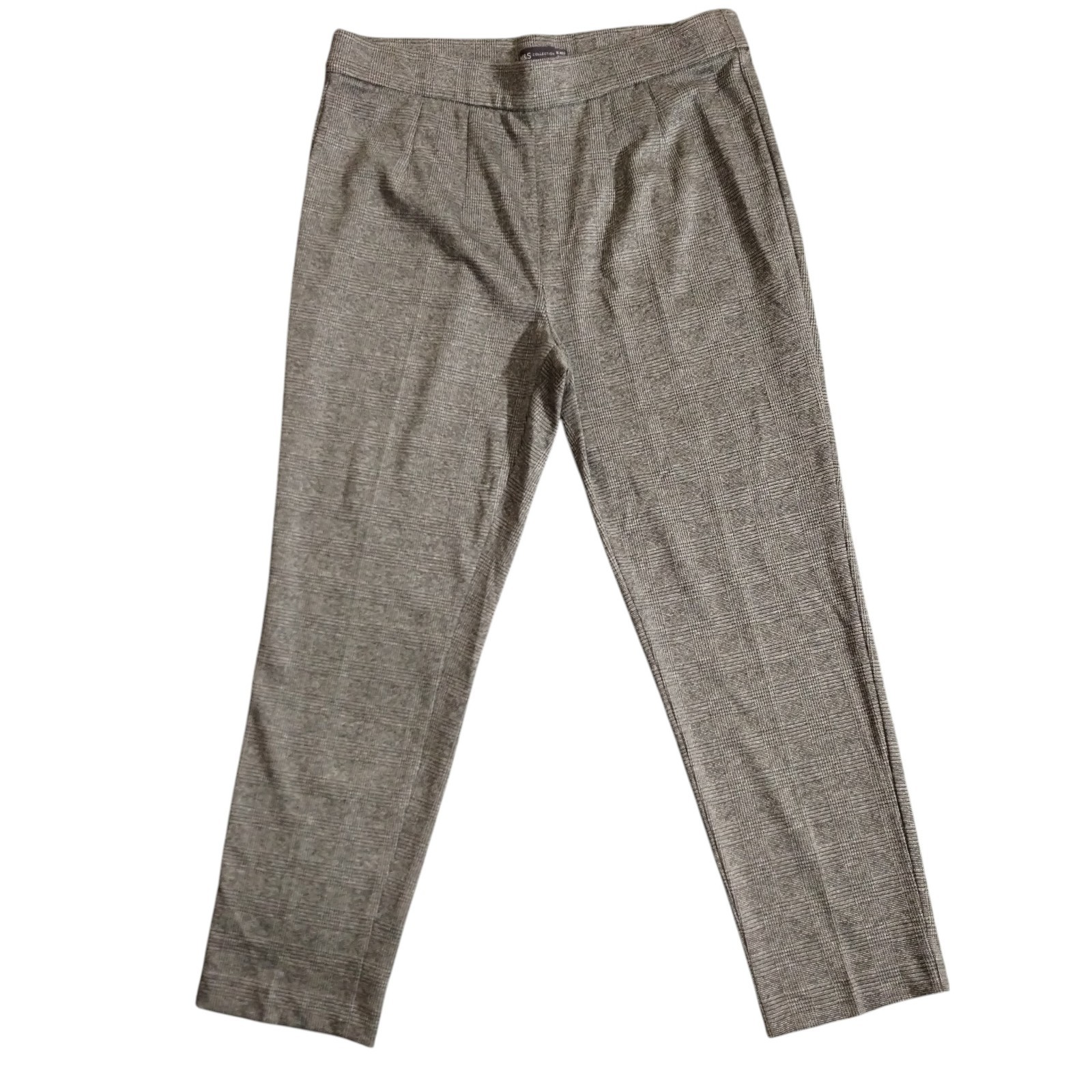 Marks Spencer Trousers Womens 16 Regular Grey Prince Wales Check Stretch Legging