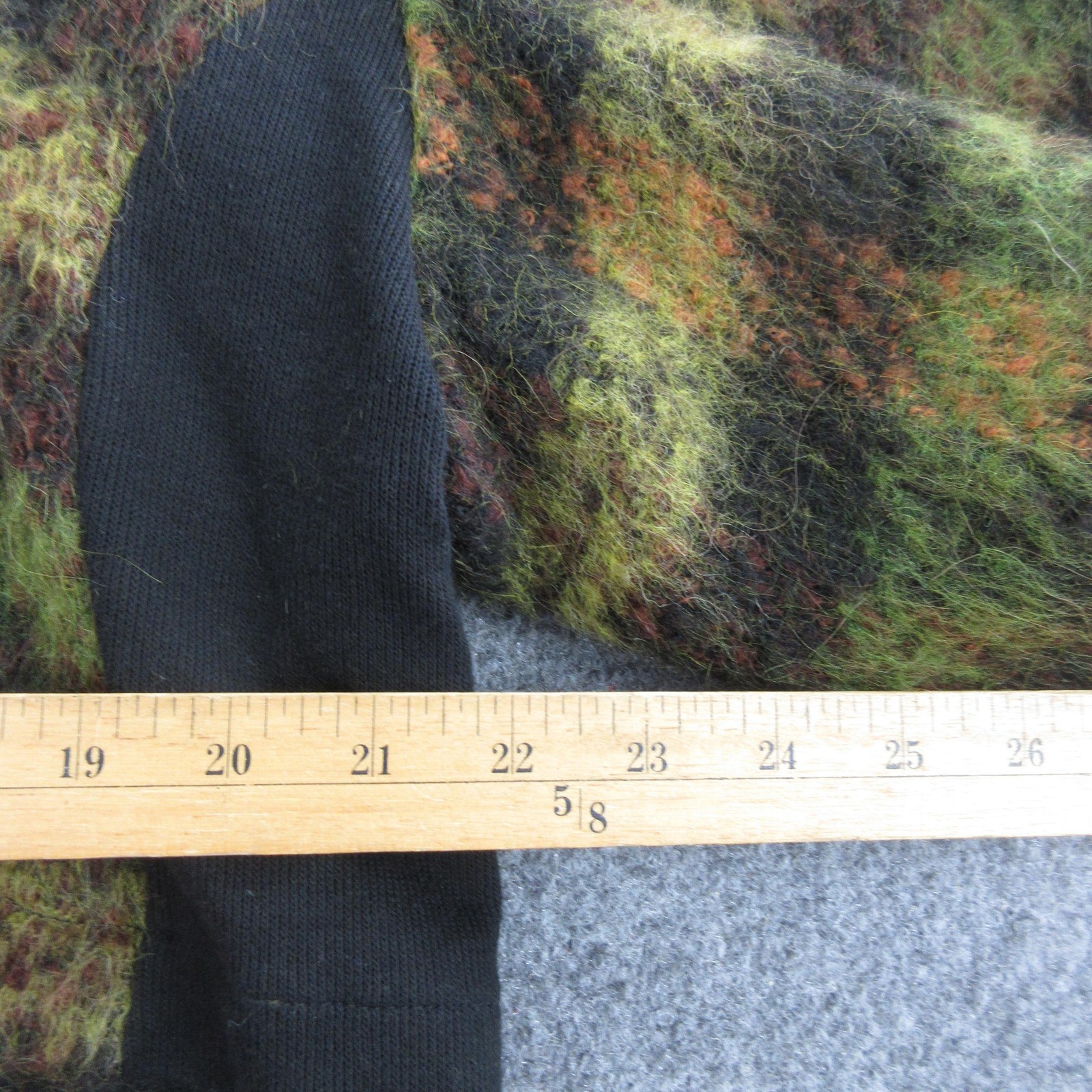 Alembika Jacket Womens S/M Green Wool Blend Plaid Cropped 3/4 Sleeve Short Boxy