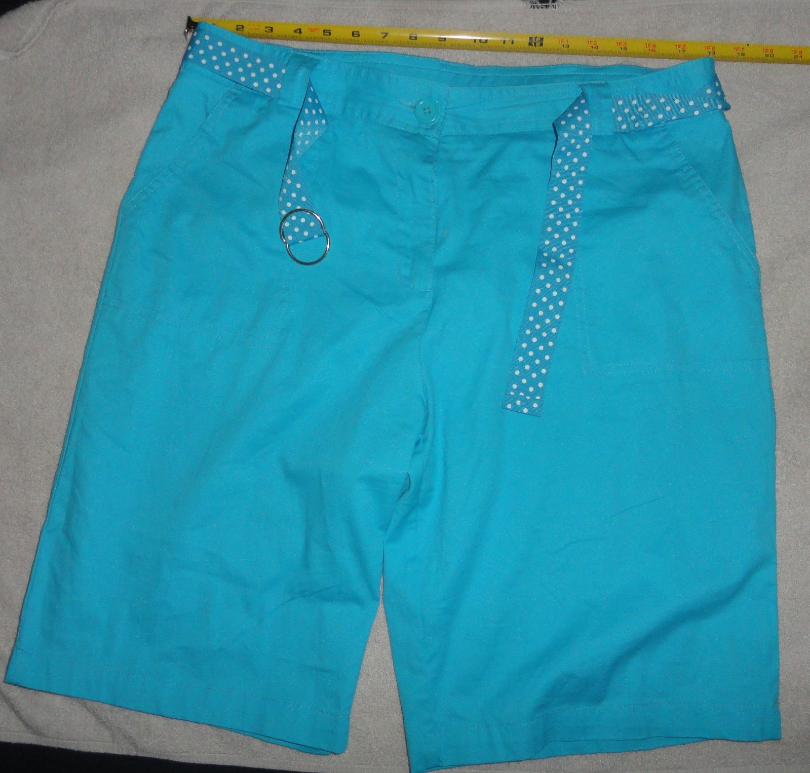 WHITE STAG BLUE BERMUDA SHORTS WITH BELT SIZE 14