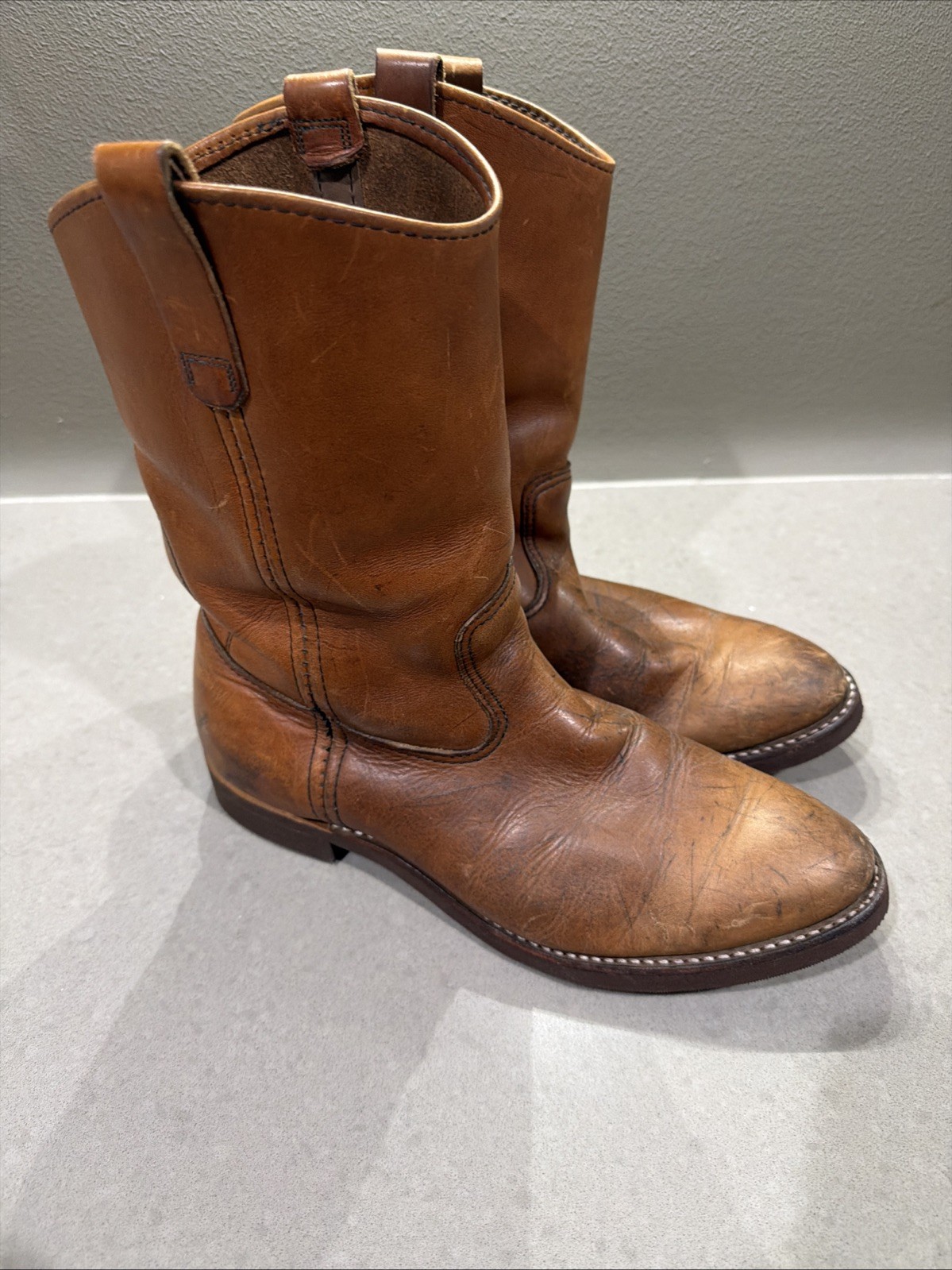 Red Wing 1155 Pecos Boots Size 9.5D With New Vibram 430 Mini-lug Soles