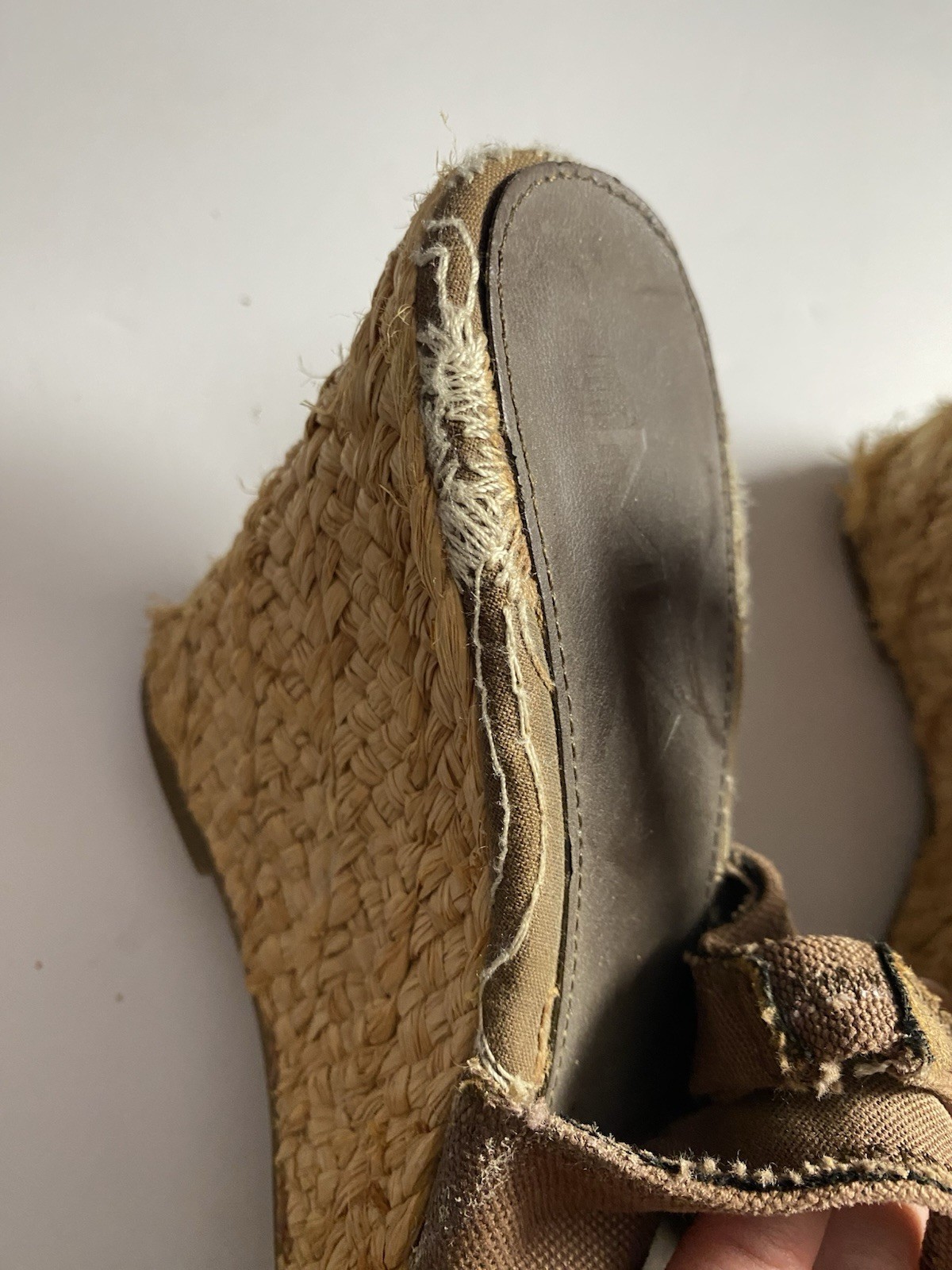 MIA Women’s Brown Canvas Slingback Espadrille Wedge Slip-On Sandals Flower 6.5