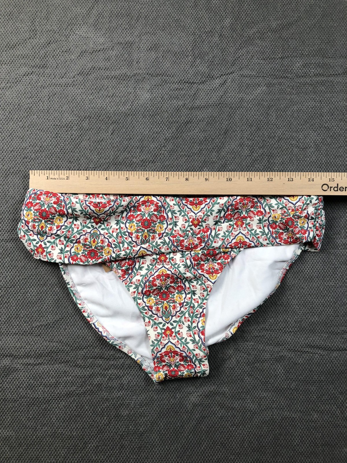 Boden Swim Bottom Womens 8 Multicolor Floral High Waisted Lined Stretch Bikini