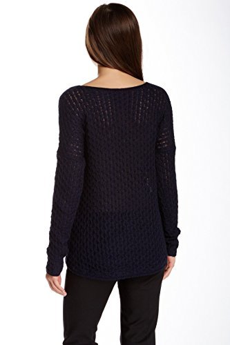 W527 NWT VINCE MINI CABLE TAIL WOMEN SWEATER SIZE L in NAVY $285