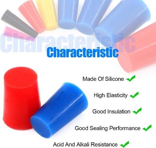 100Pcs Silicone Rubber Tapered Plug Assortment Kit for Masking Off Holes During