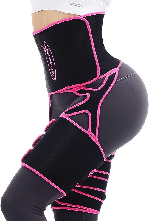 YaNovate 3-in-1 Waist Trainer Belt Women Thigh Butt Lifter Sweat Trimmer Band…