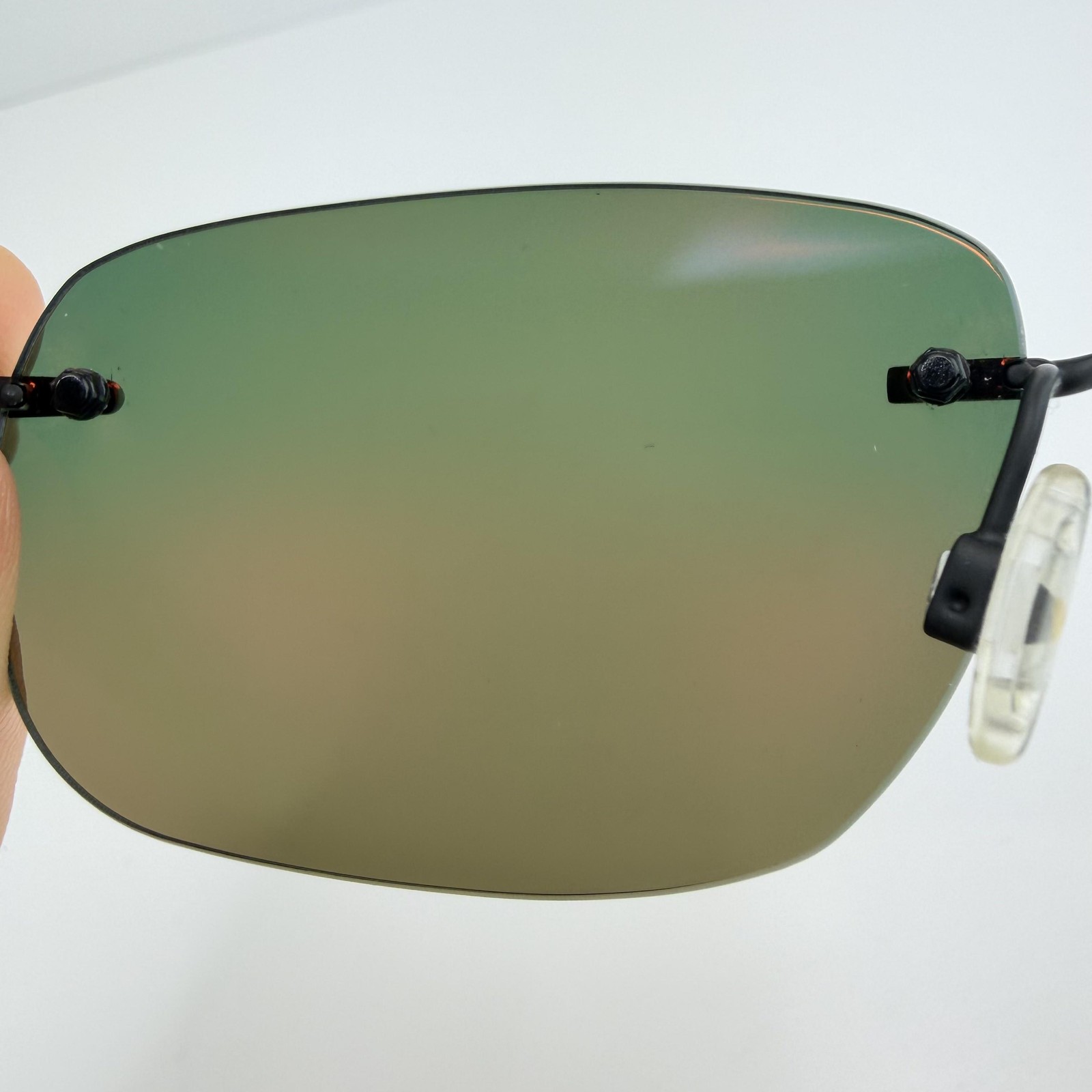 Maui Jim Sunglasses Nanea MJ332-2M Mens Black Rimless Orange Mirrored Polarized