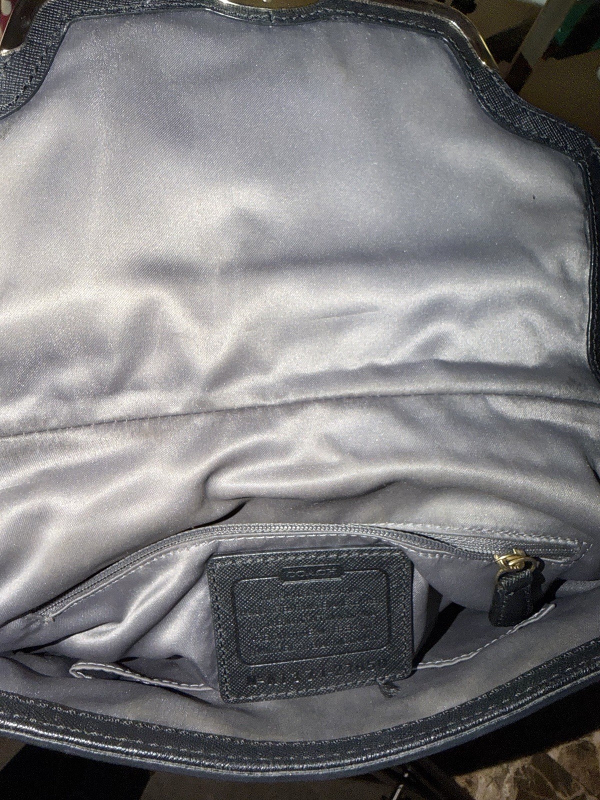 Coach Black Satchel Top Handle Turn Lock Zip Crossbody Strap