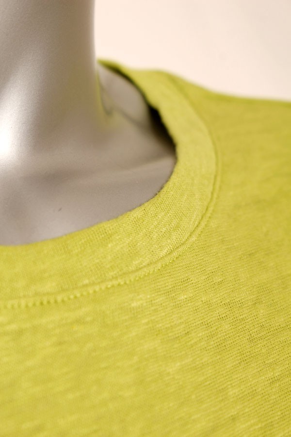 NEW Eileen Fisher Organic Linen Jersey Crew Neck Tee Easy Fit Top Lime