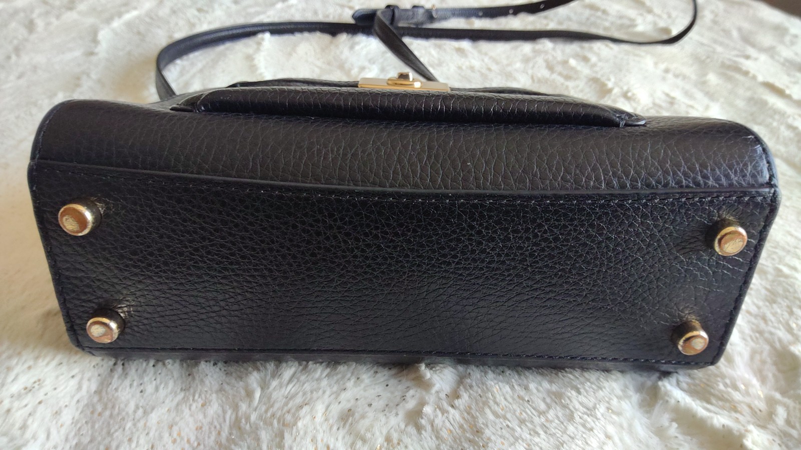 COACH C8687 MINI Lane Top Handle Snake Embossed Pebbled Leather BLACK MULTI