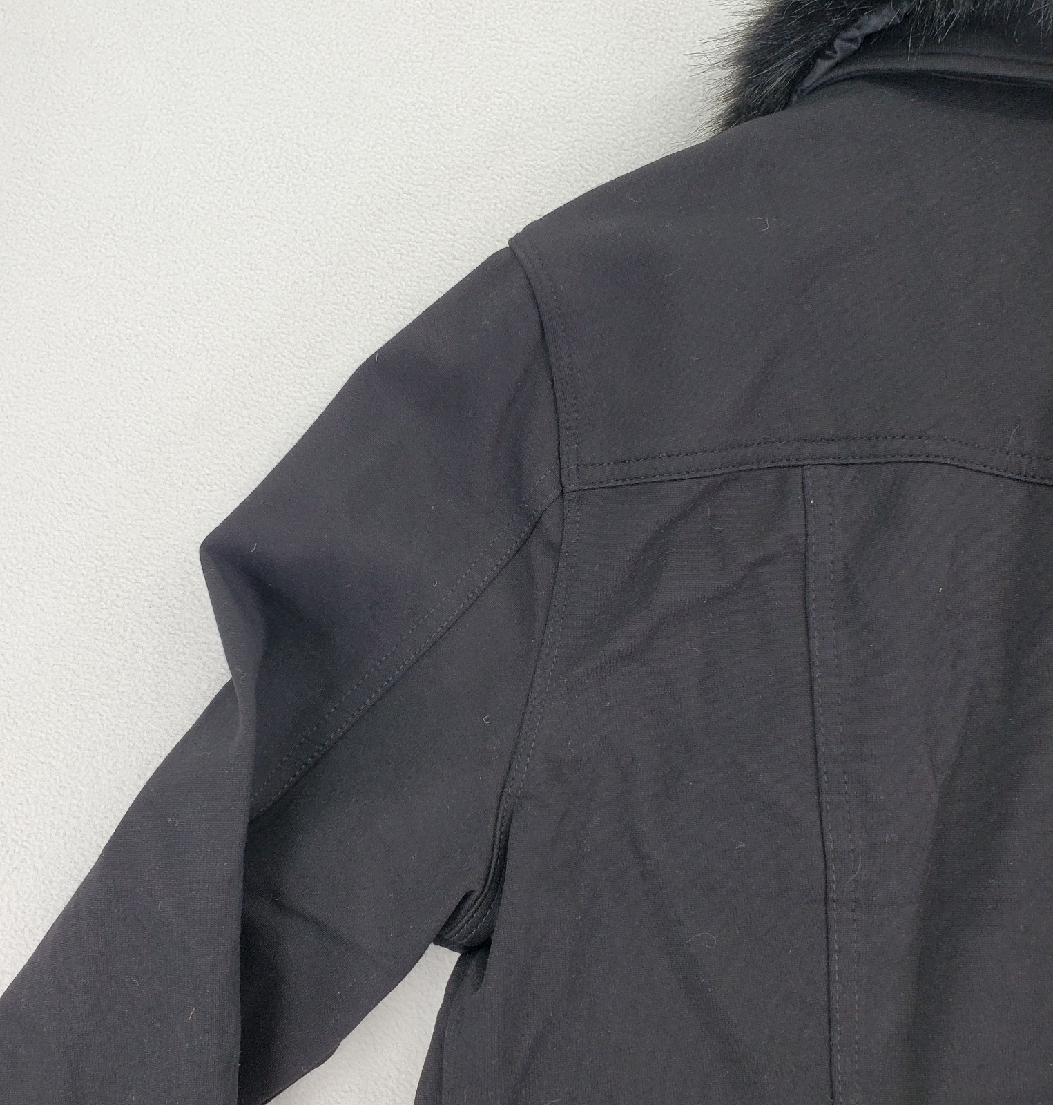 Liverpool Jacket Womens L Dark Black Detachable Faux Fur Collar Stretch Comfort