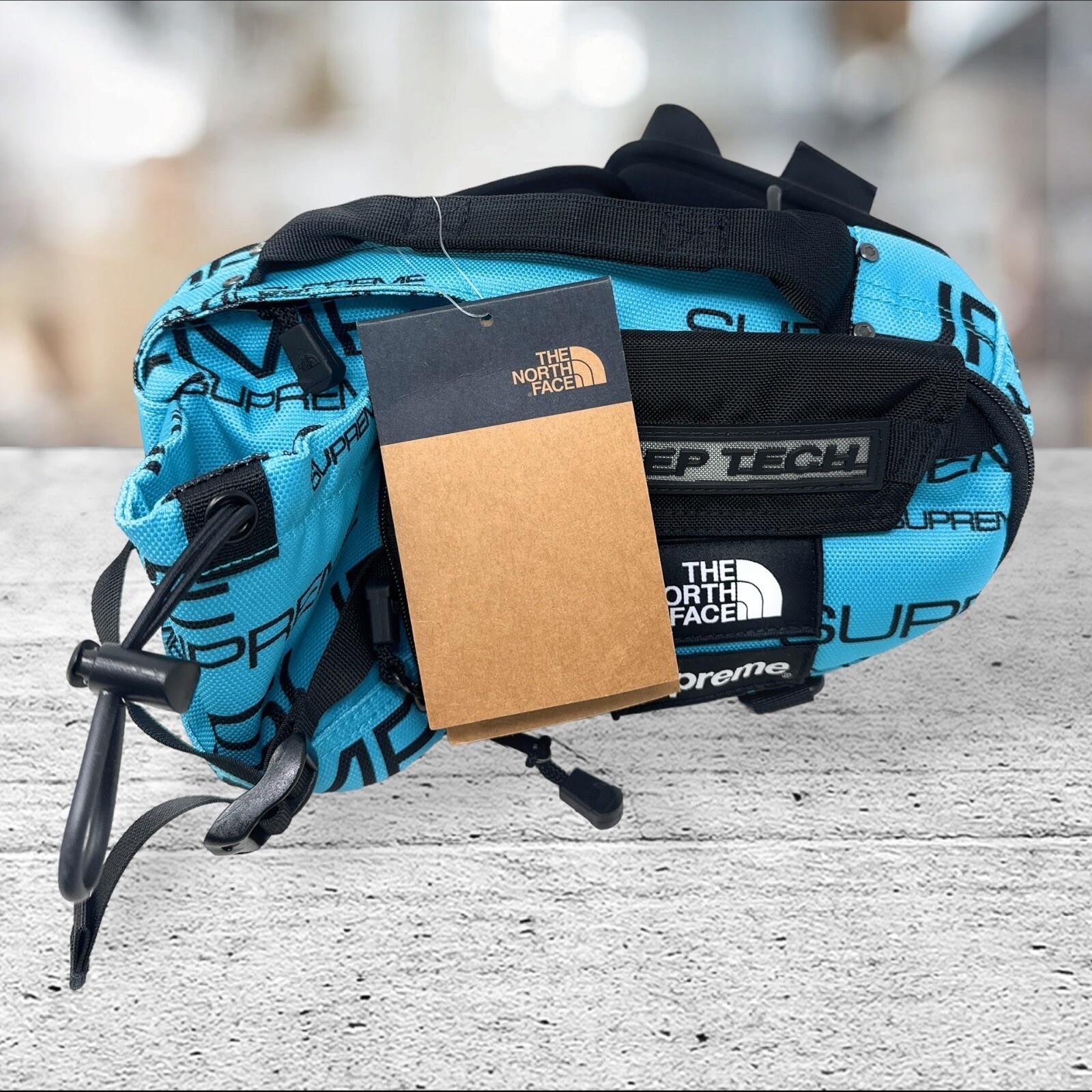 Supreme The North Face Steep Tech Waist Bag Mens OS Teal Blue Logo Print