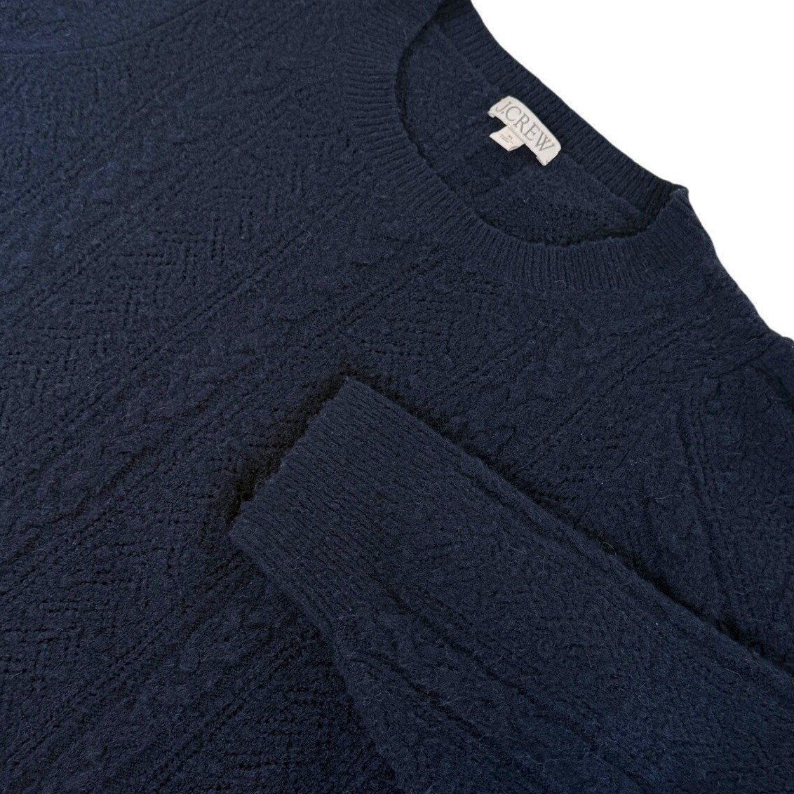 J.Crew Women’s XL Navy Blue Cable Knit Crew Neck Sweater Pullover Soft Nautical