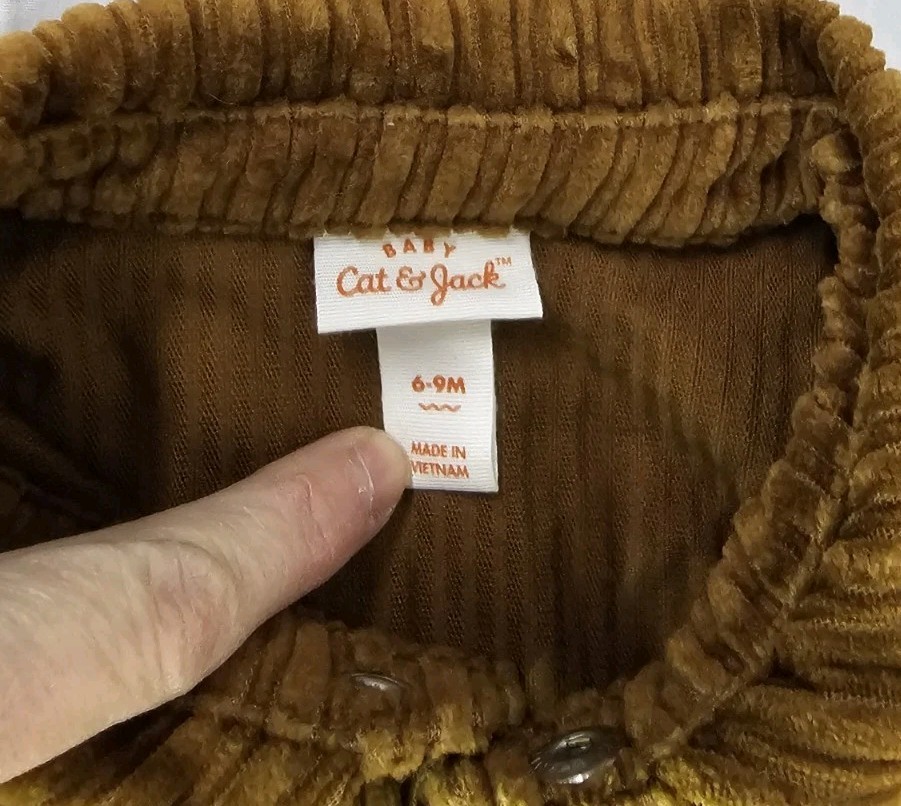 NWT Cat & Jack Month Brown Corduroy Outfit 6-9 Months Granola Indie