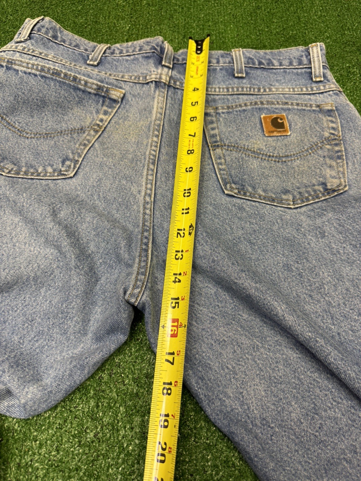 Vintage Carhartt B20DST Mens 38×30 Made in USA Relaxed Fit Straight Jeans Blue