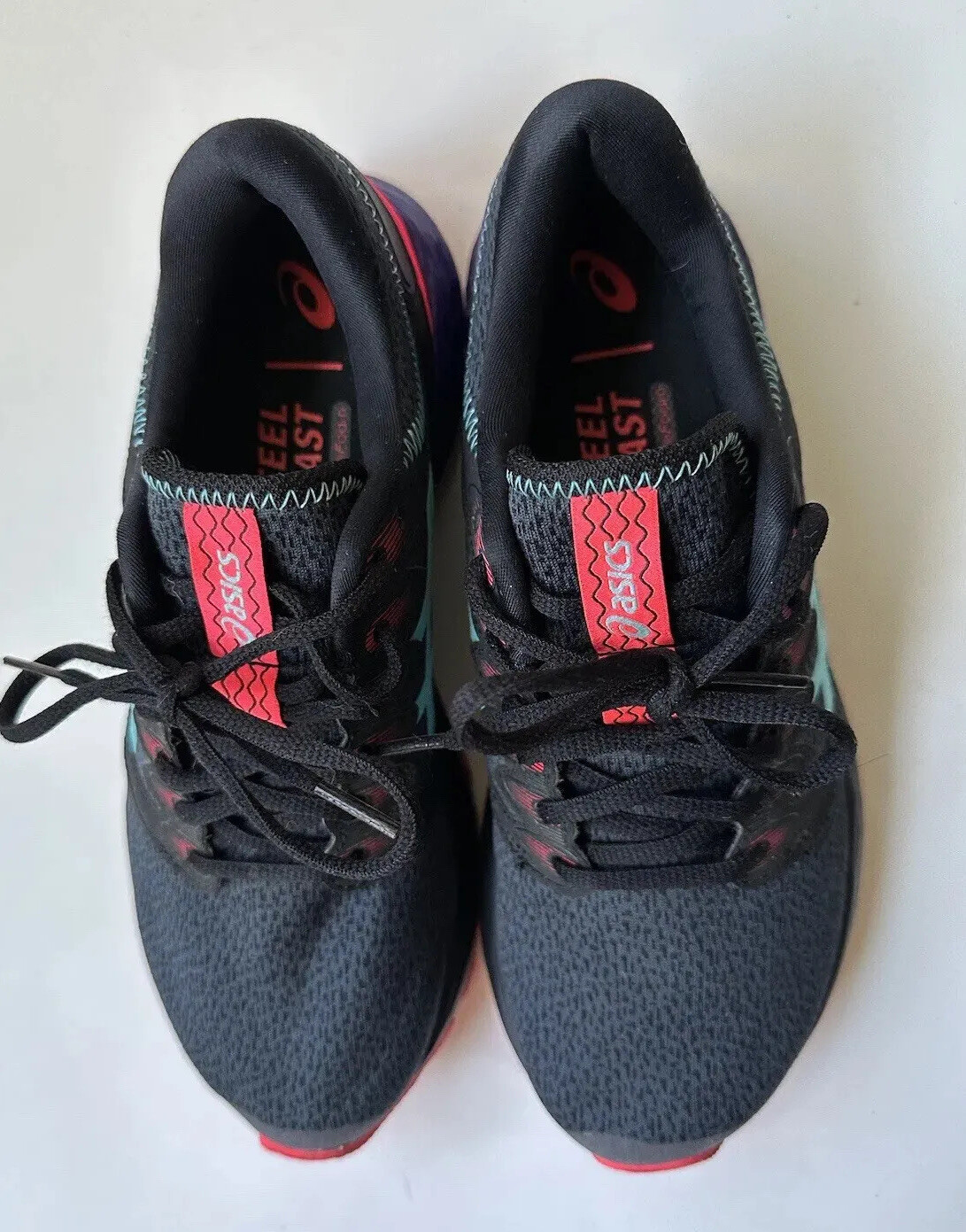 ASICS RoadHawk FF Twist Women Black Ice Mint Running Shoes 1012A520 Sz 7.5 -S28