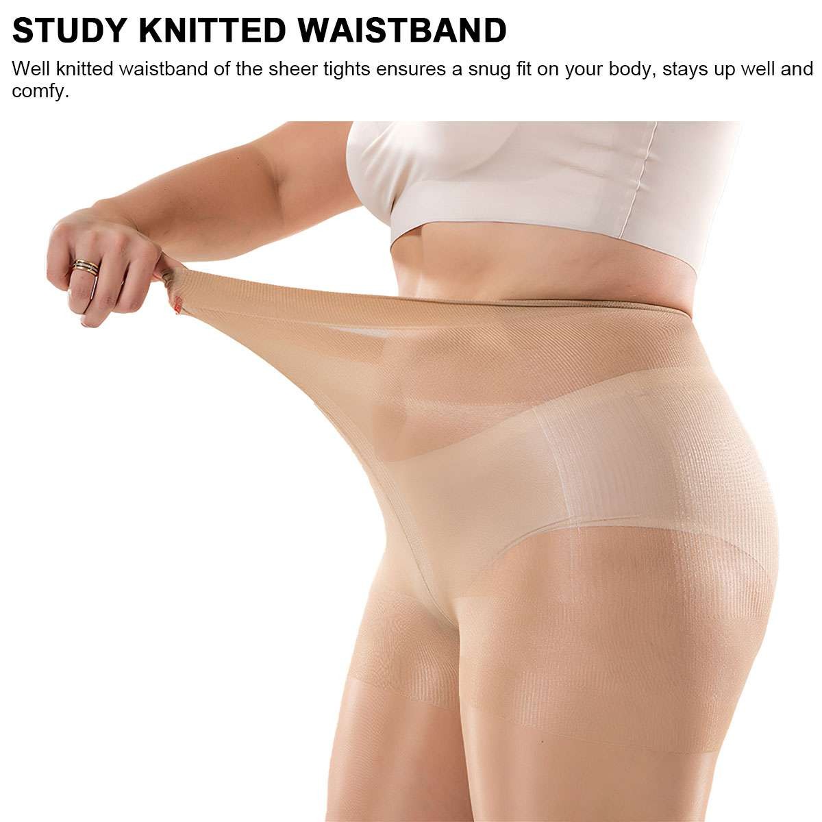 20D 40D Tights Super Elastic Pantyhose Plus Size 198lbs 220lbs Sheer Pantyhose