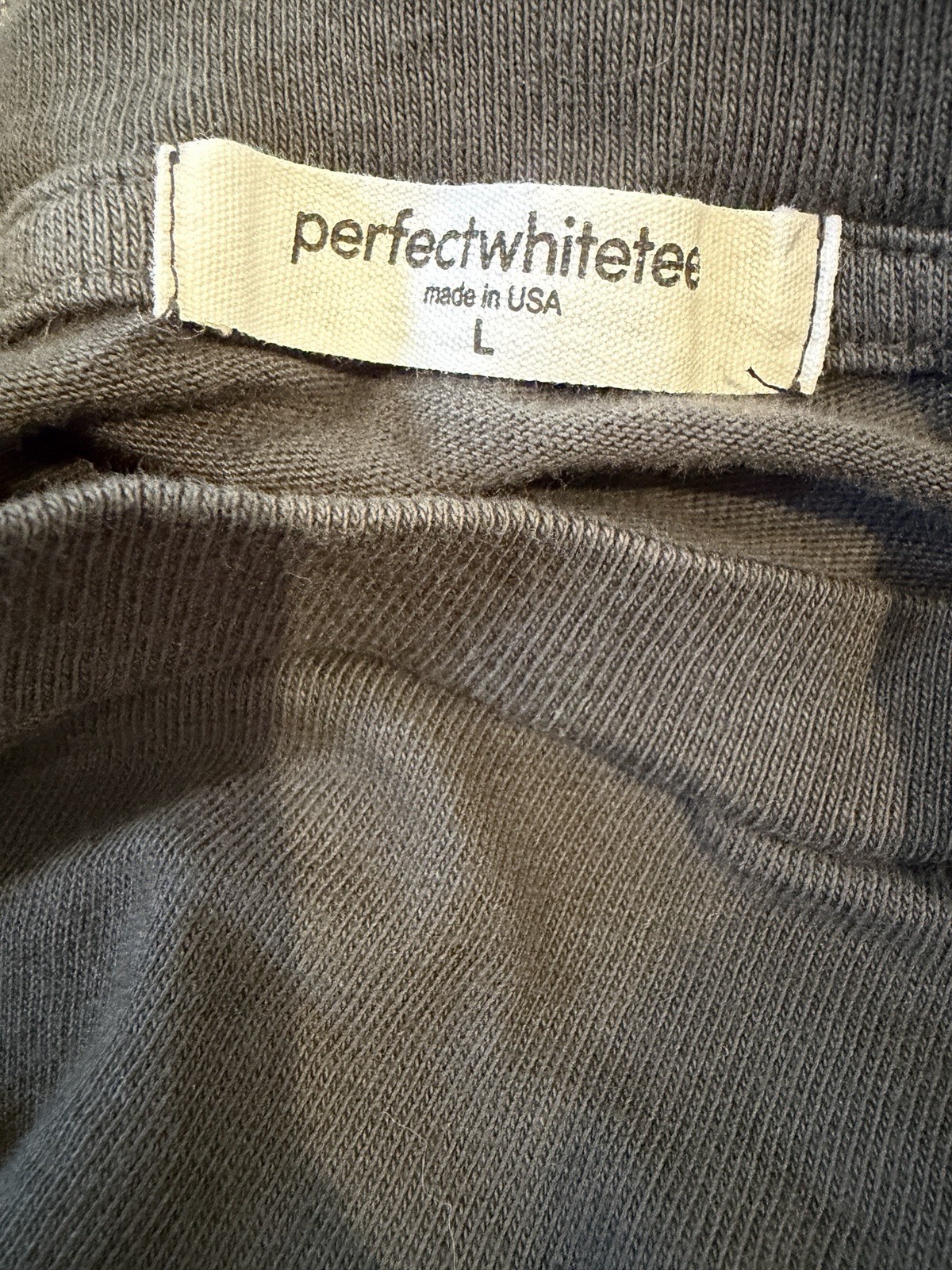 Perfectwhitetee CANDACE Tee T-Shirt Crop Long Sleeve Charcoal Capsule Basic L