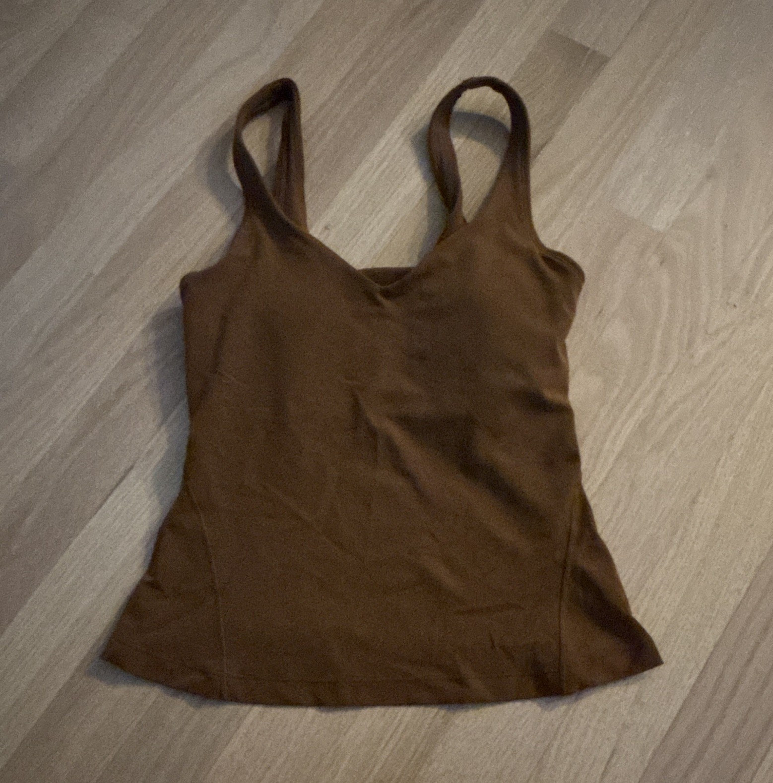 Lululemon Brown V-Neck Yoga Tank Built-In Bra Size 0 or 2