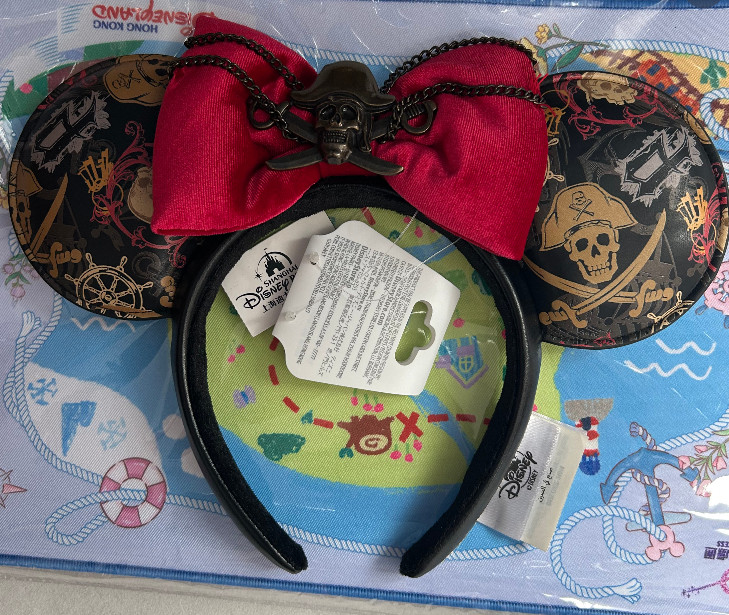 Authentic Shanghai Disney pirates of the caribbean Minnie mouse ears Headband