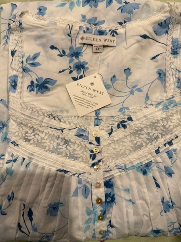 Eileen West 50″ Cap Sleeve 100% Cotton Lawn Nightgown Size 1X