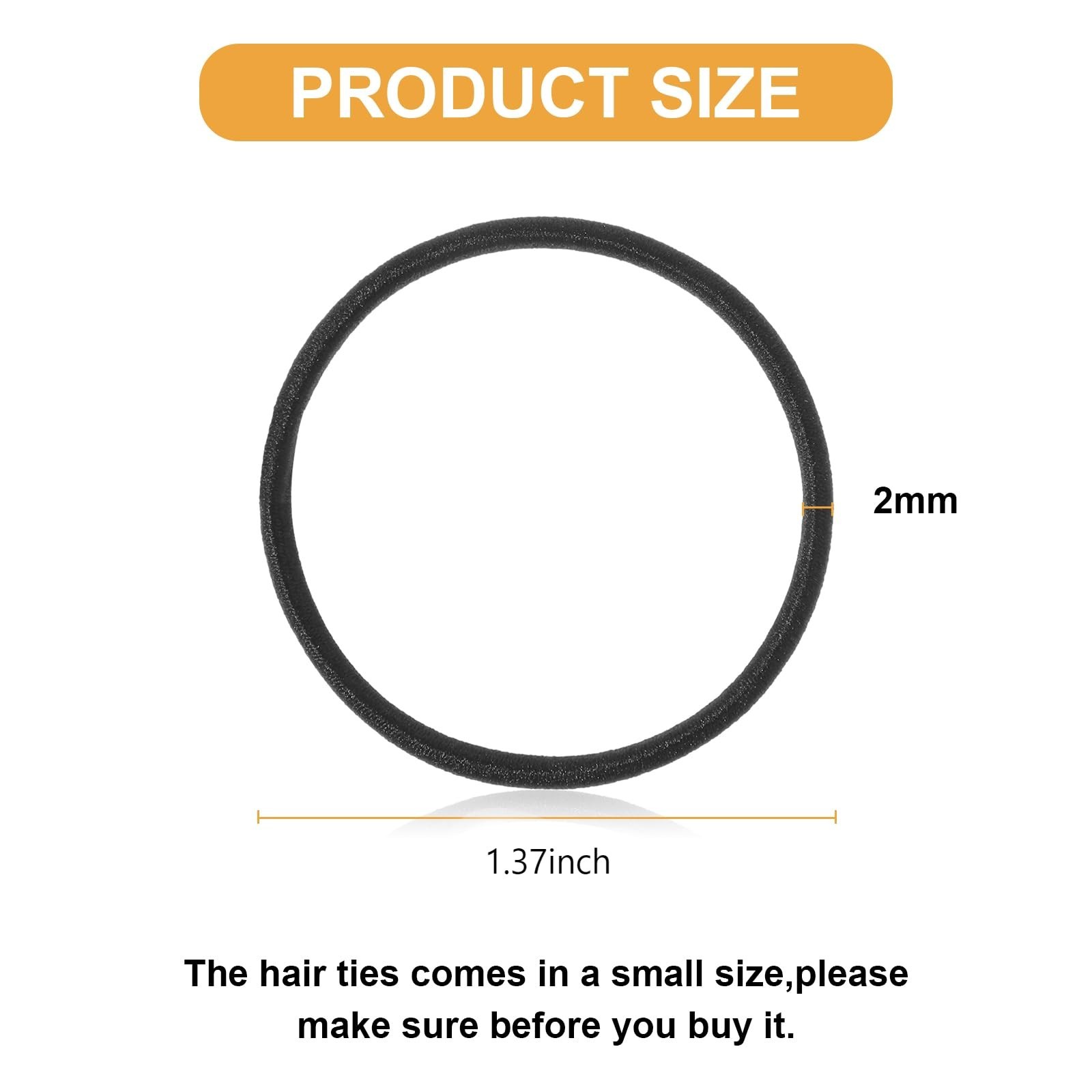 2000 Pcs Hair Ties Bulk, Small Elastic Bands for Ponytails, Thick & Curly Hair