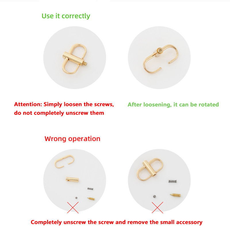 1/2/5pcs S-Type & Screw Buckle Alloy 1.1-1.3cm Metal Bag Strap Adjuster Hardware