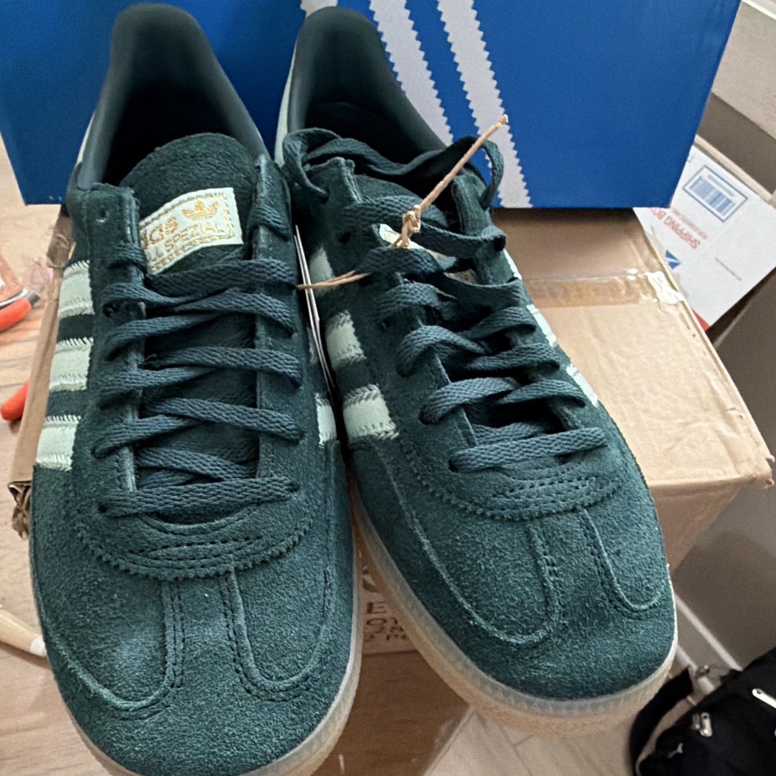 adidas Handball Spezial Aurora Ivy/Ash Green Suede Low Top Lace Up JR0847