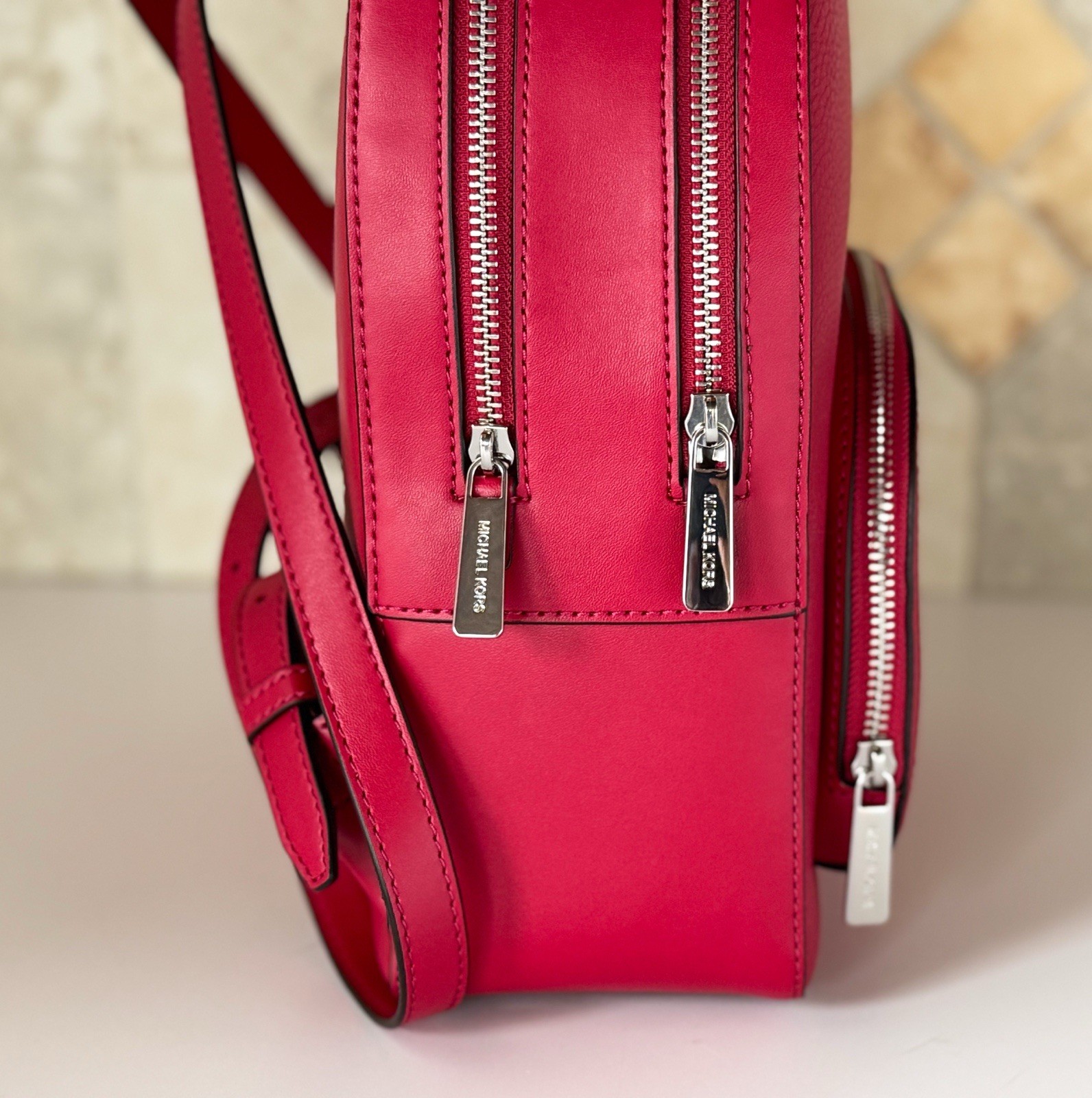 Michael Kors Jaycee Medium Pocket Backpack Dark Raspberry