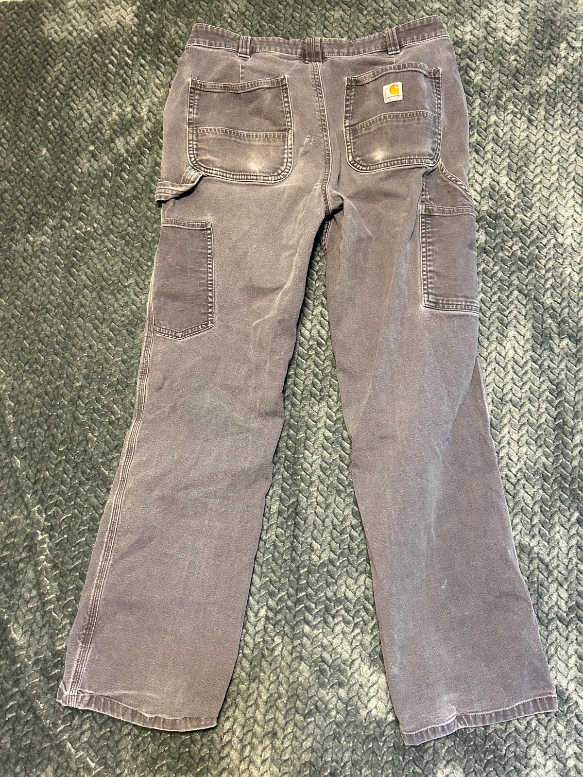 Carhartt Rugged Flex Carpenter Pants Women 6S Gray Stretch Hammer Loop Loose Fit
