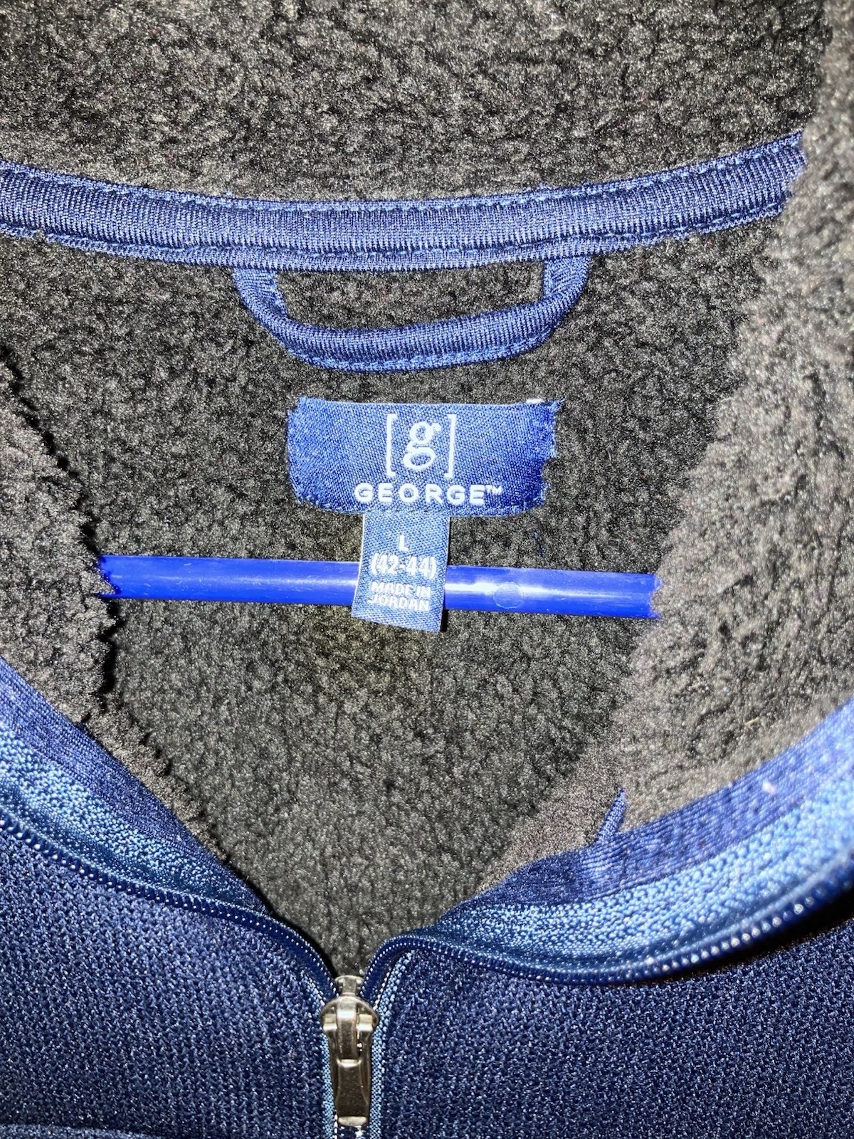 George Men’s Blue Zippered Lined Vest L Excellent Condition
