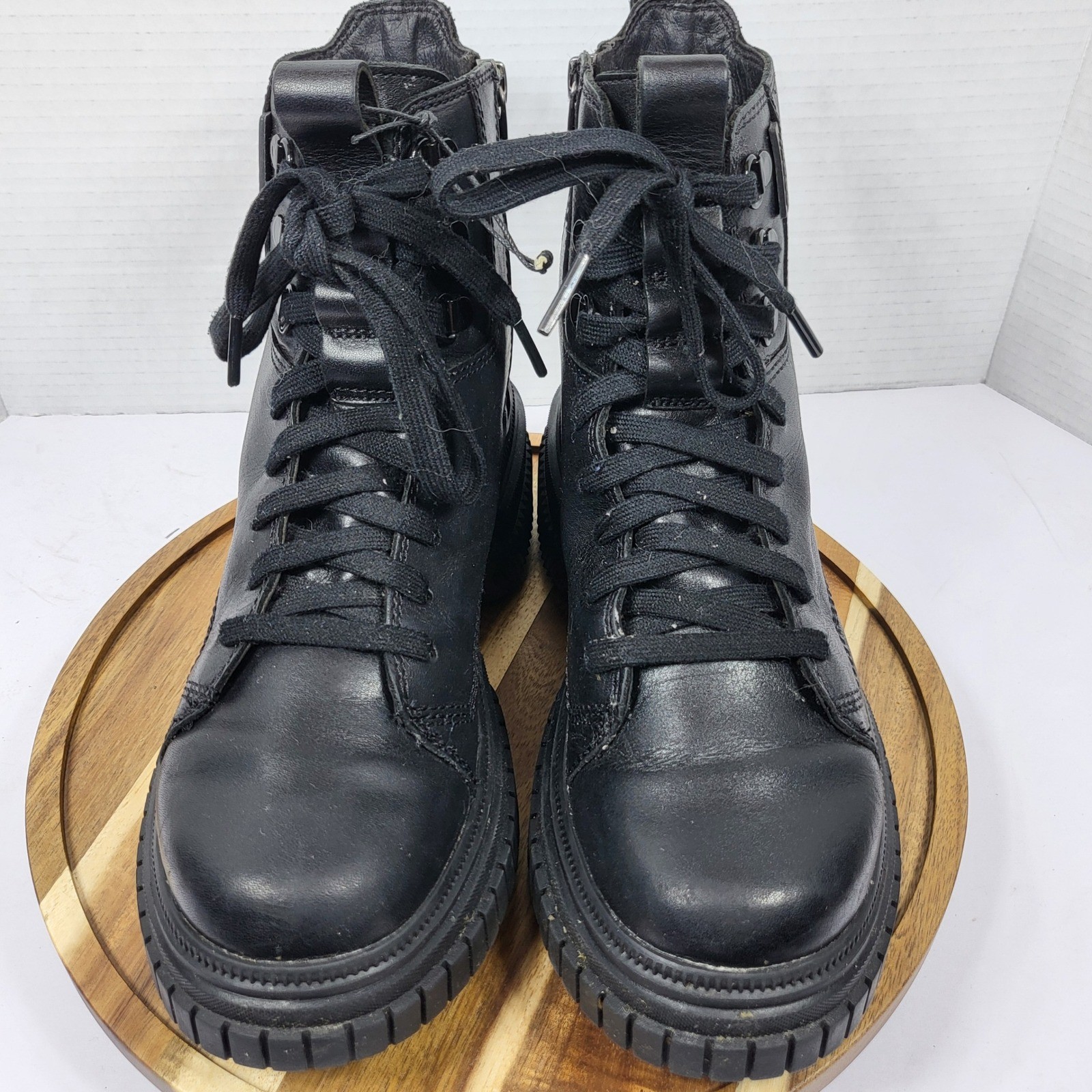 Sorel Brex Boot Lace Black Waterproof Leather Combat Boots NL5141-010 Womens 6.5