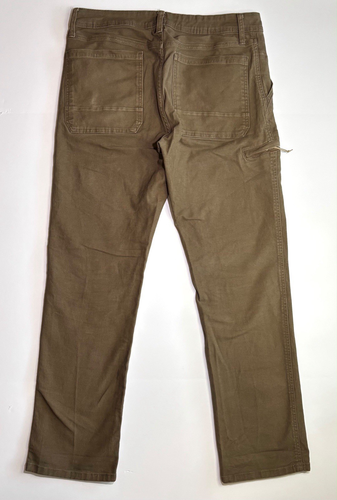 Weatherproof Vintage Men’s Relaxed Fit Canvas Pants Brown 32W Stretch Flat Front