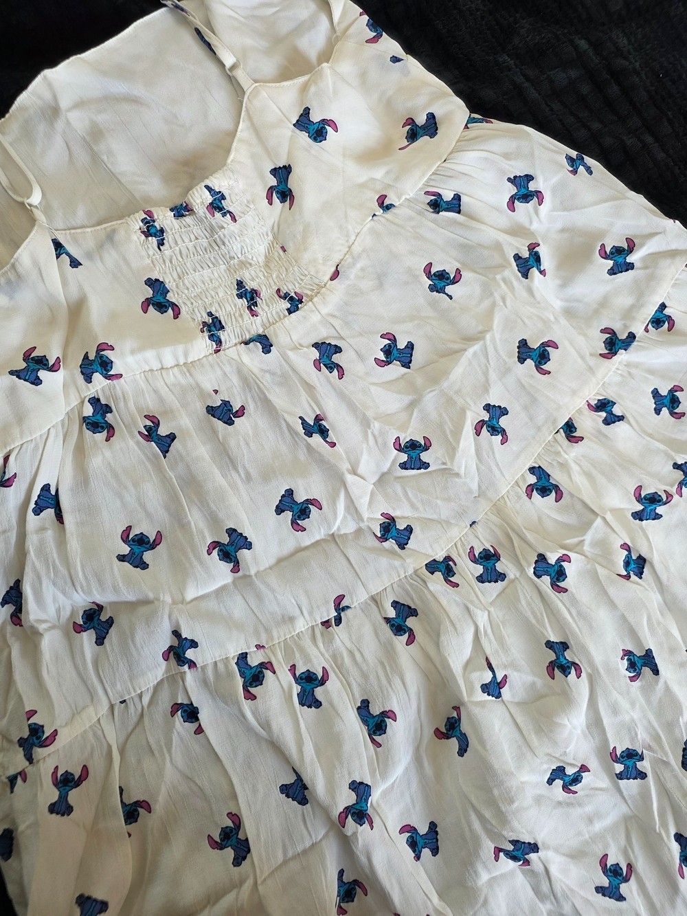 Disney 100 x Primark Lilo & Stitch Cami Dress White Tiered Sundress Size S Small
