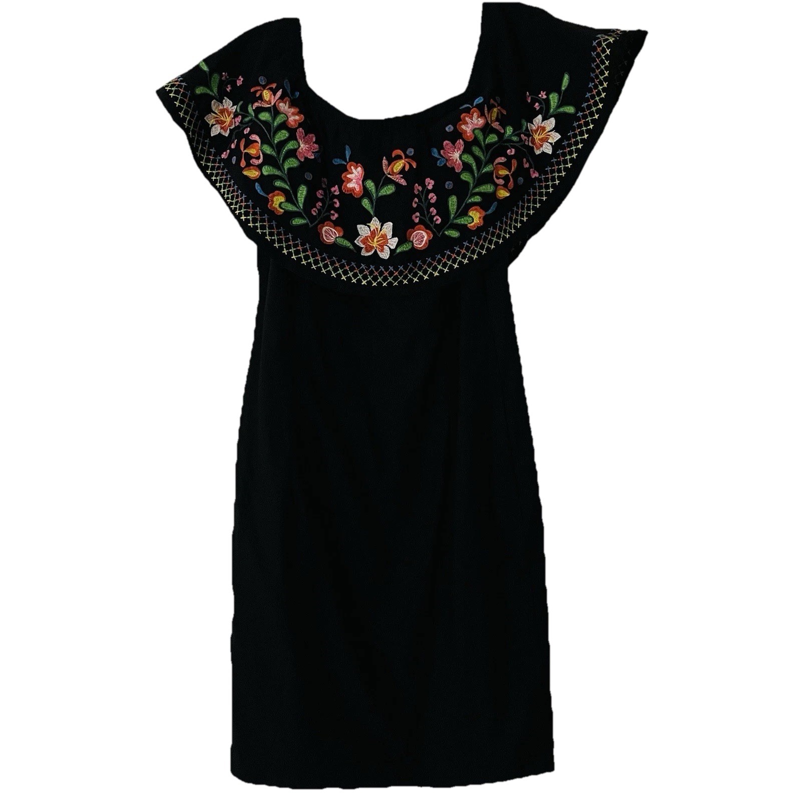 NWOT! Davi & Dani Women Size Large Floral Embroidered Off Shoulder Lined Dress