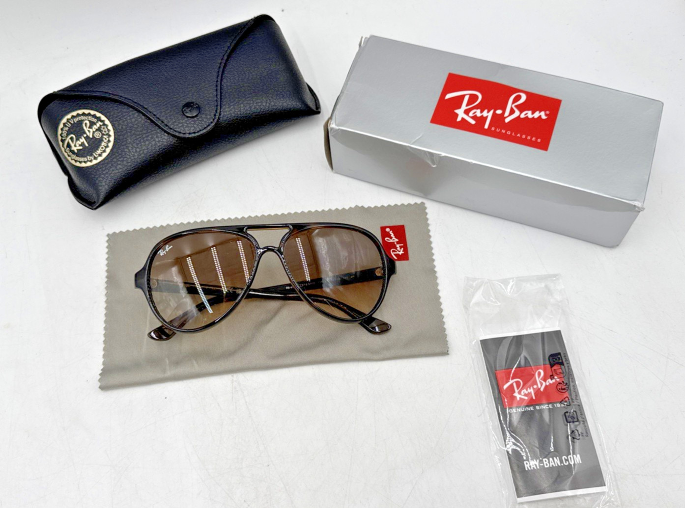 Ray-Ban RB4125 710/51 Aviator Sunglasses – Matte Havana