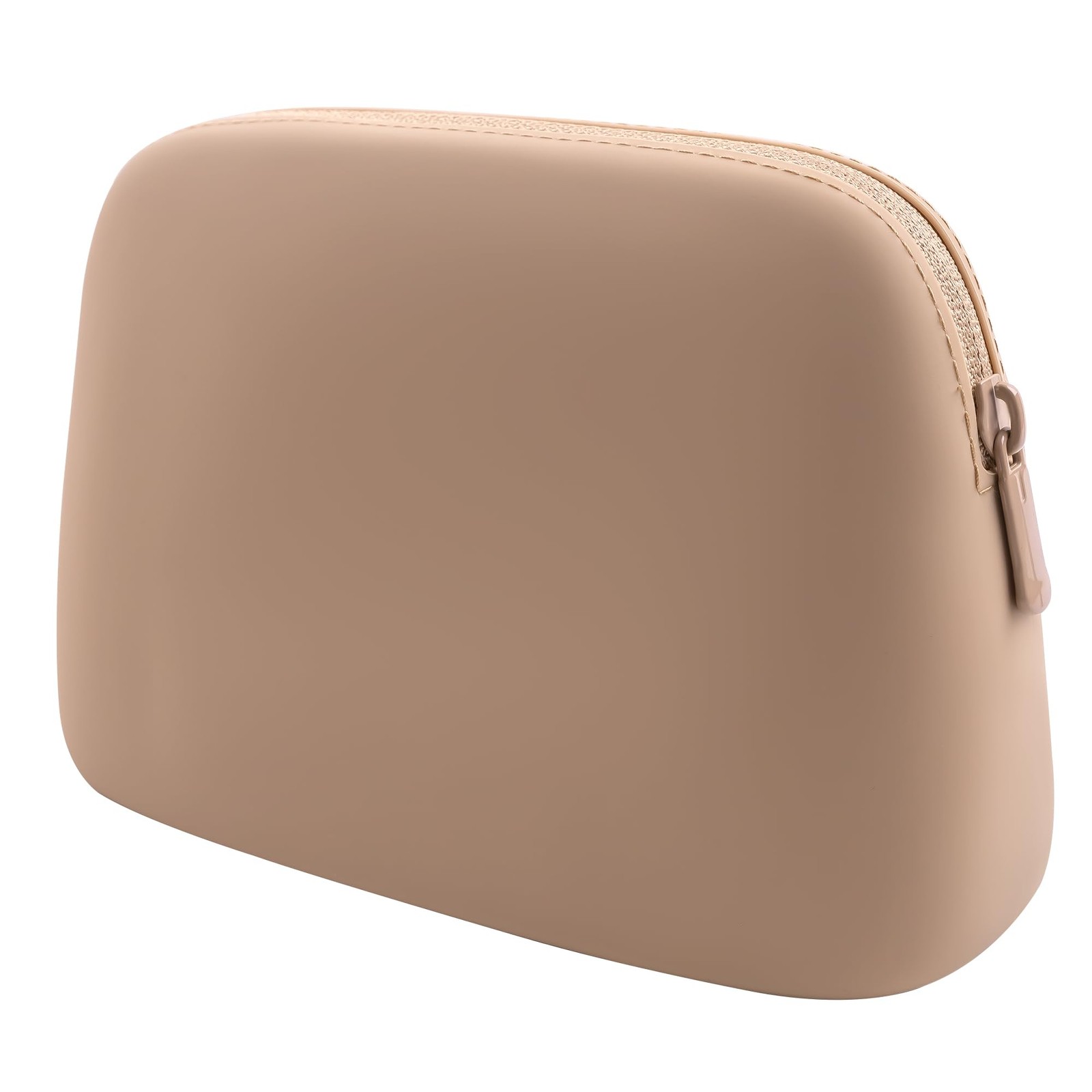 Gudahower Foldable Silicone Makeup Bag Large Capacity 20cm*14cm*8cm, coffee