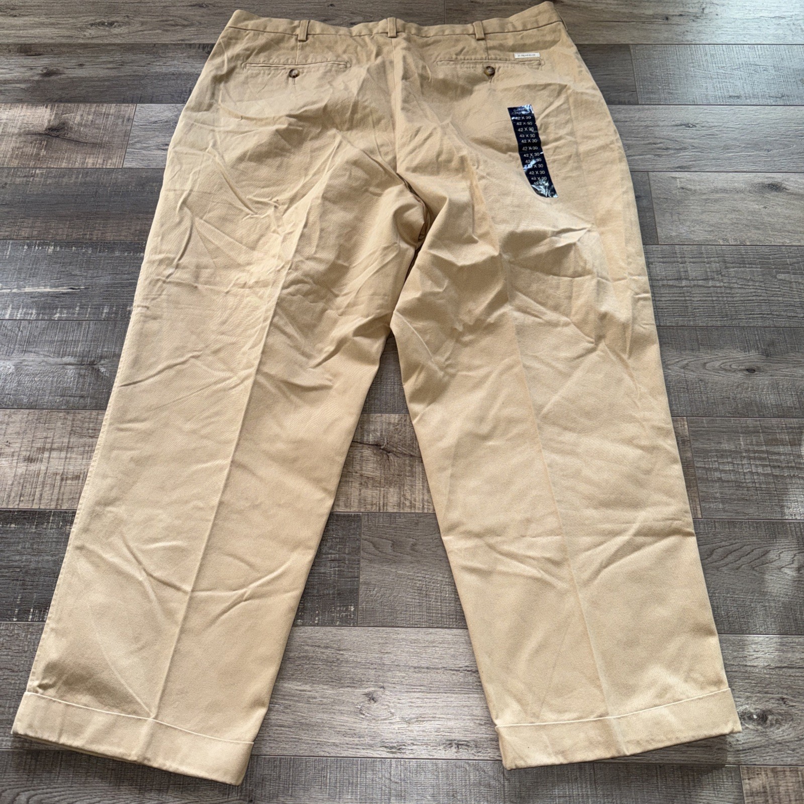 Cremieux Pants Mens 42×30 Beige Pleated Chino Classic Fit Straight Leg Casual