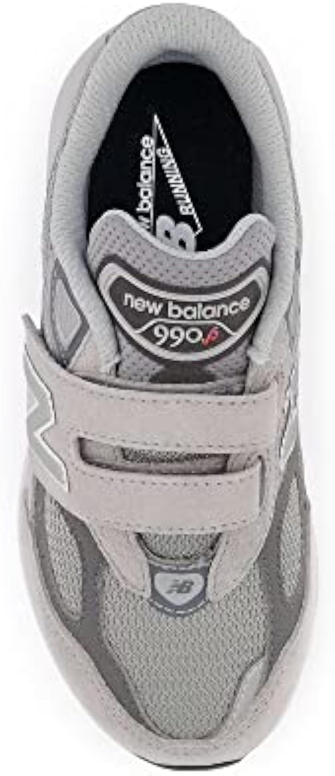 New Balance Boy’s 990 V6 Hook and Loop Sneaker, Grey/Silver, 9.5 X-Wide Toddler