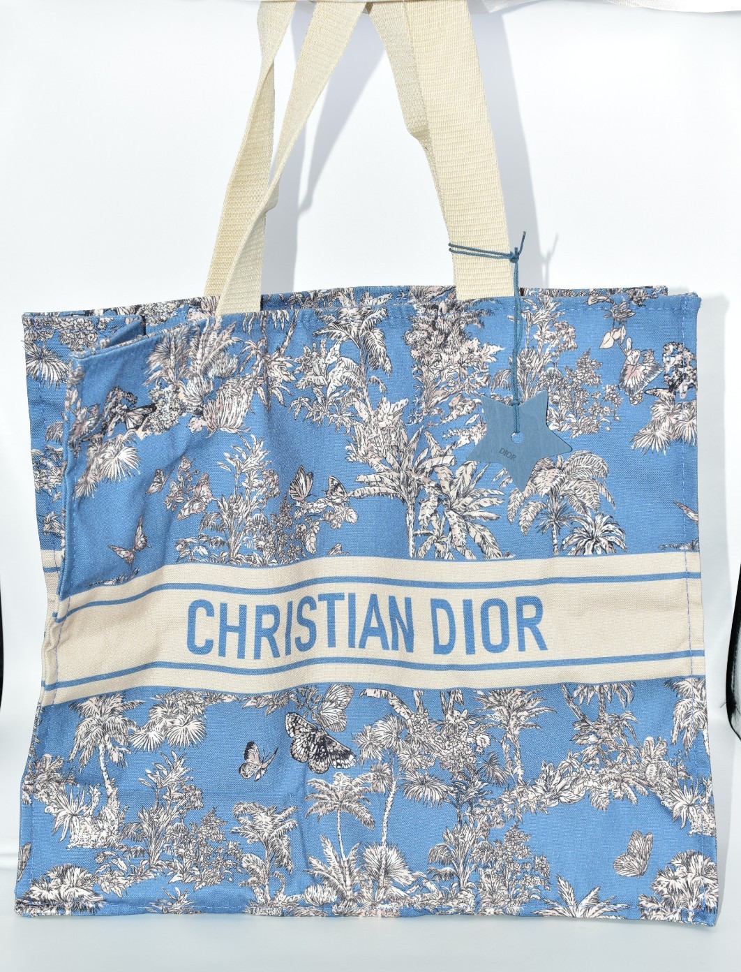 Dior Beauty Dioriviera Makeup Beach Tote Bag Large Blue Palm Tropical Travel GWP