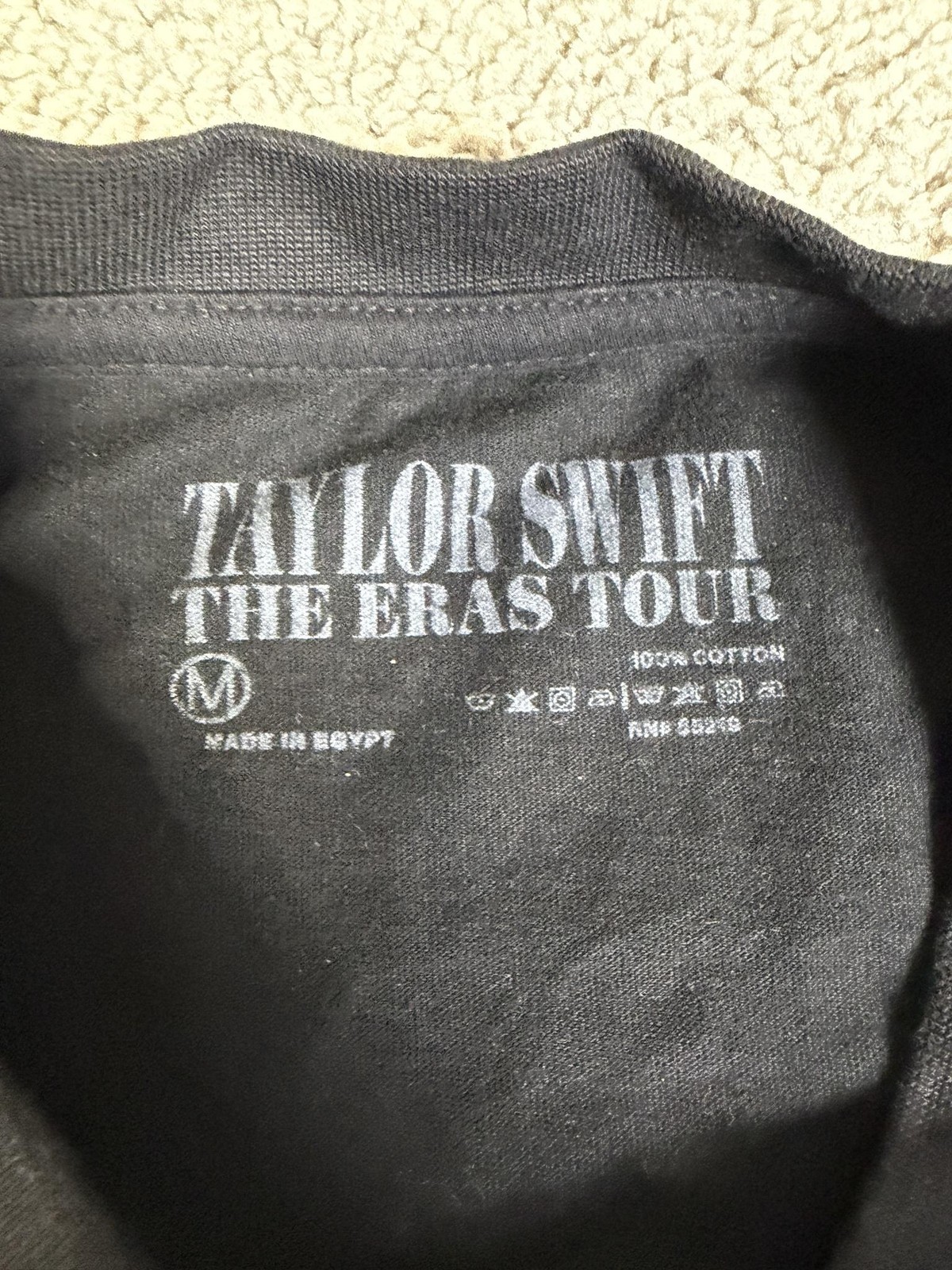 Taylor Swift Shirt Mens M Black The Eras Tour Graphic Crew Neck Tagless Cotton