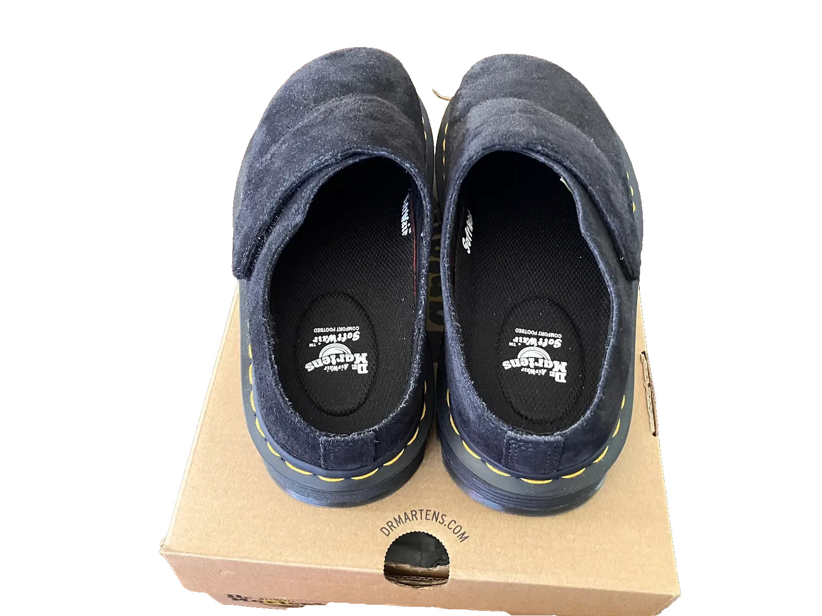 Dr Martens Zebzag Anywair Slide Mules Black Suede with Box Size 8W 7M UK6
